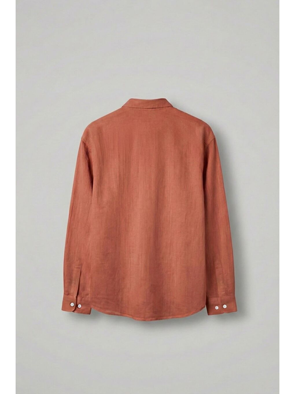 Kahverengi Erkek Relax Fit Rahat Kesim İnce %100 Pamuk Gömlek Kiremit-1