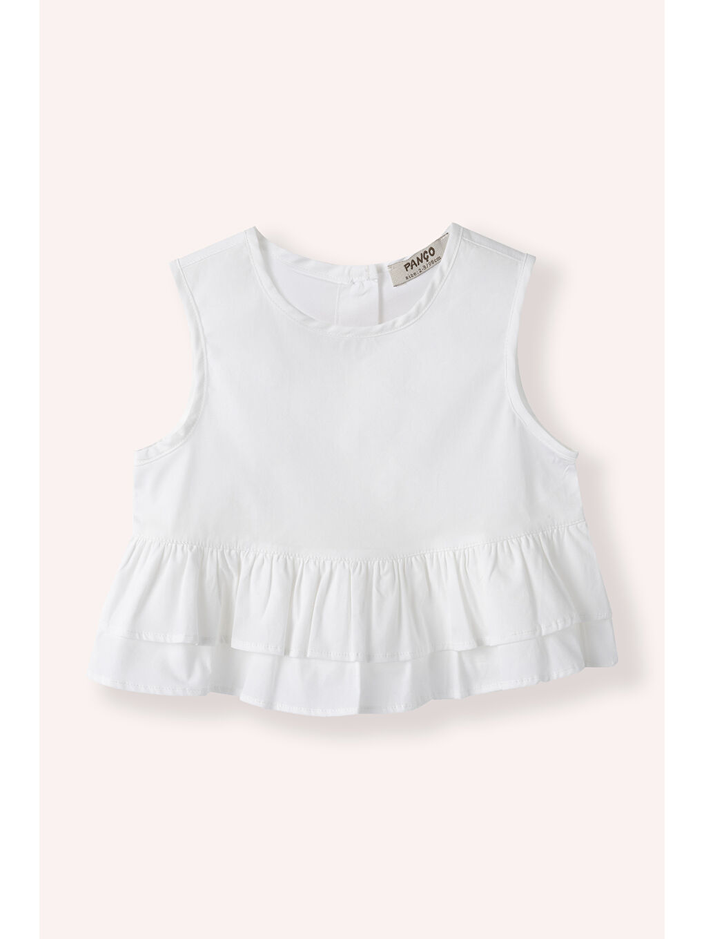 Kız Bebek Düğme Detaylı Fırfırlı Beyaz Bluz