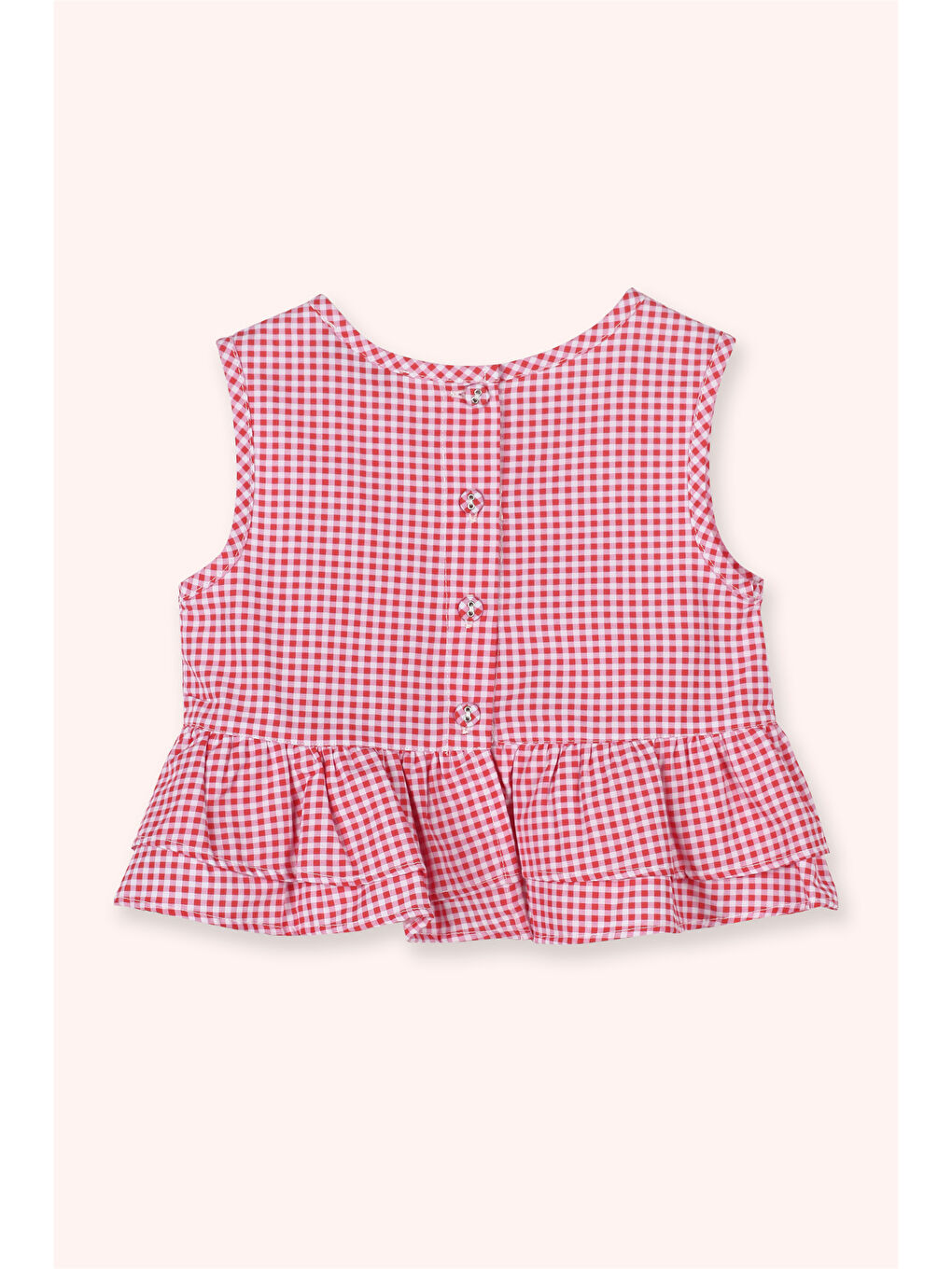 Kırmızı Kız Bebek Fırfır Detaylı Nar Bluz-1