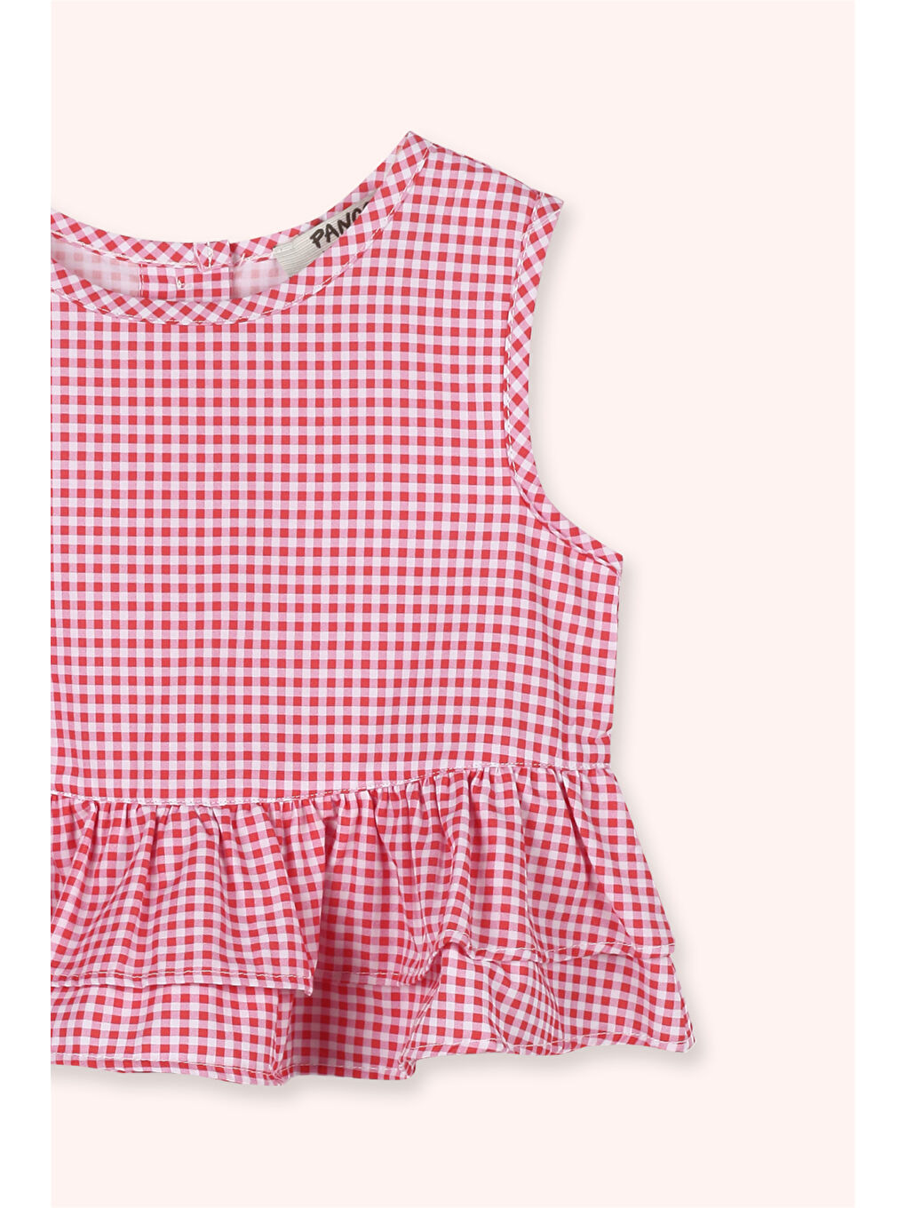 Kırmızı Kız Bebek Fırfır Detaylı Nar Bluz-2