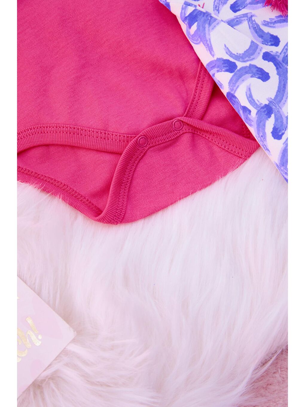 Pembe Kedi Baskılı Payetli Çıtçıtlı Badili Kız Bebek Takım 17139-2