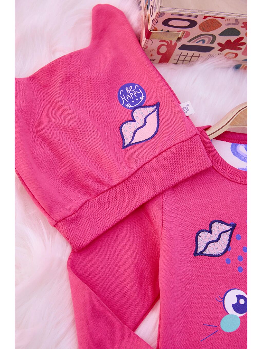 Pembe Kedi Baskılı Payetli Çıtçıtlı Badili Kız Bebek Takım 17139-3