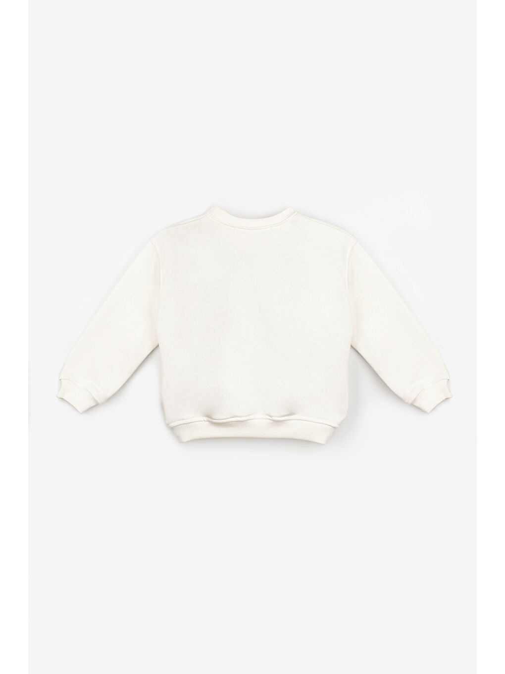 Ekru Fiyonk Detaylı Kız Çocuk Sweatshirt-3