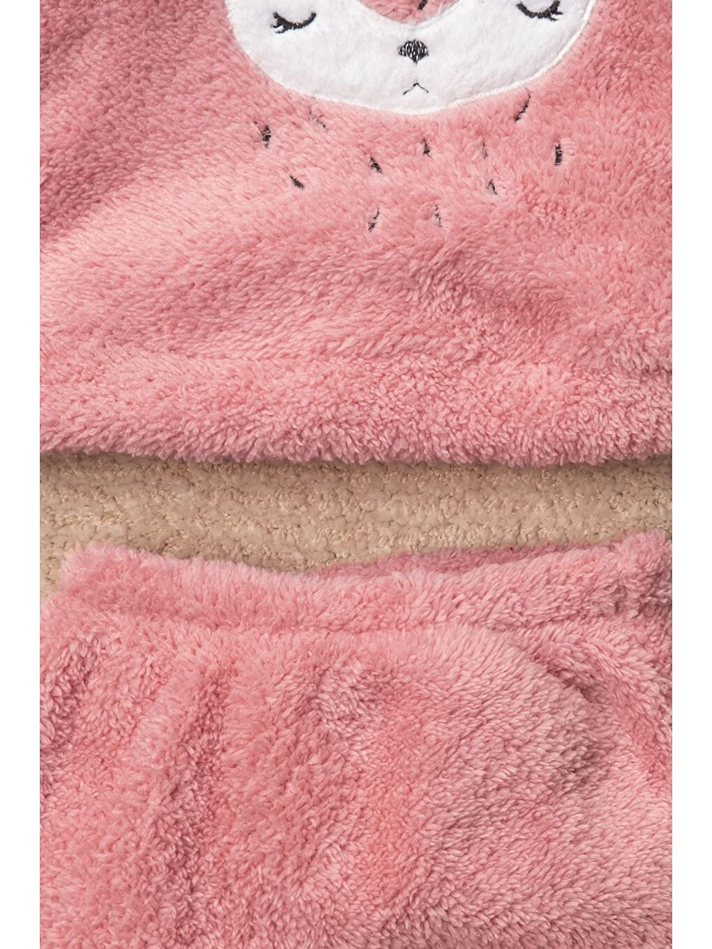 Pembe Kız Welsoft 3 Parça Geyik Desenli  Ev Ayakkabısı Hediyeli Bebek Takım-3