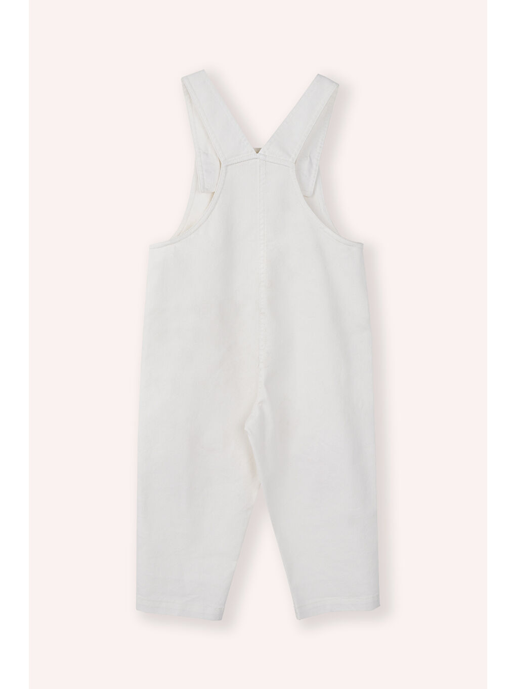 Kız Bebek Çiçek Detaylı Beyaz Salopet-2