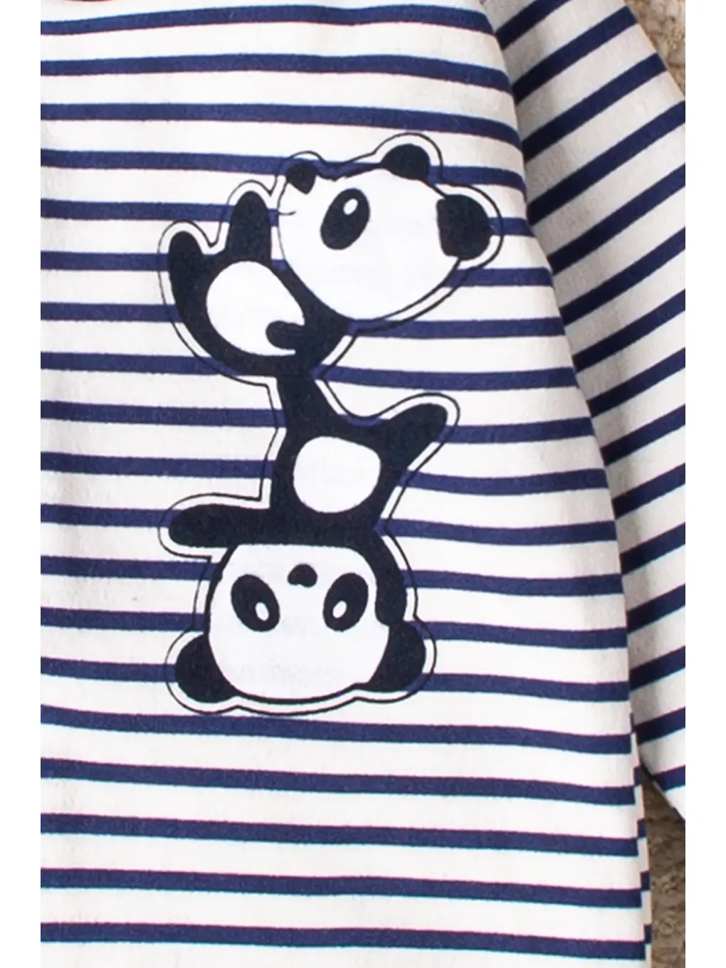 Gri Panda Siyah Beyaz Renkli 3' Lü Bebek Tulum Seti-5