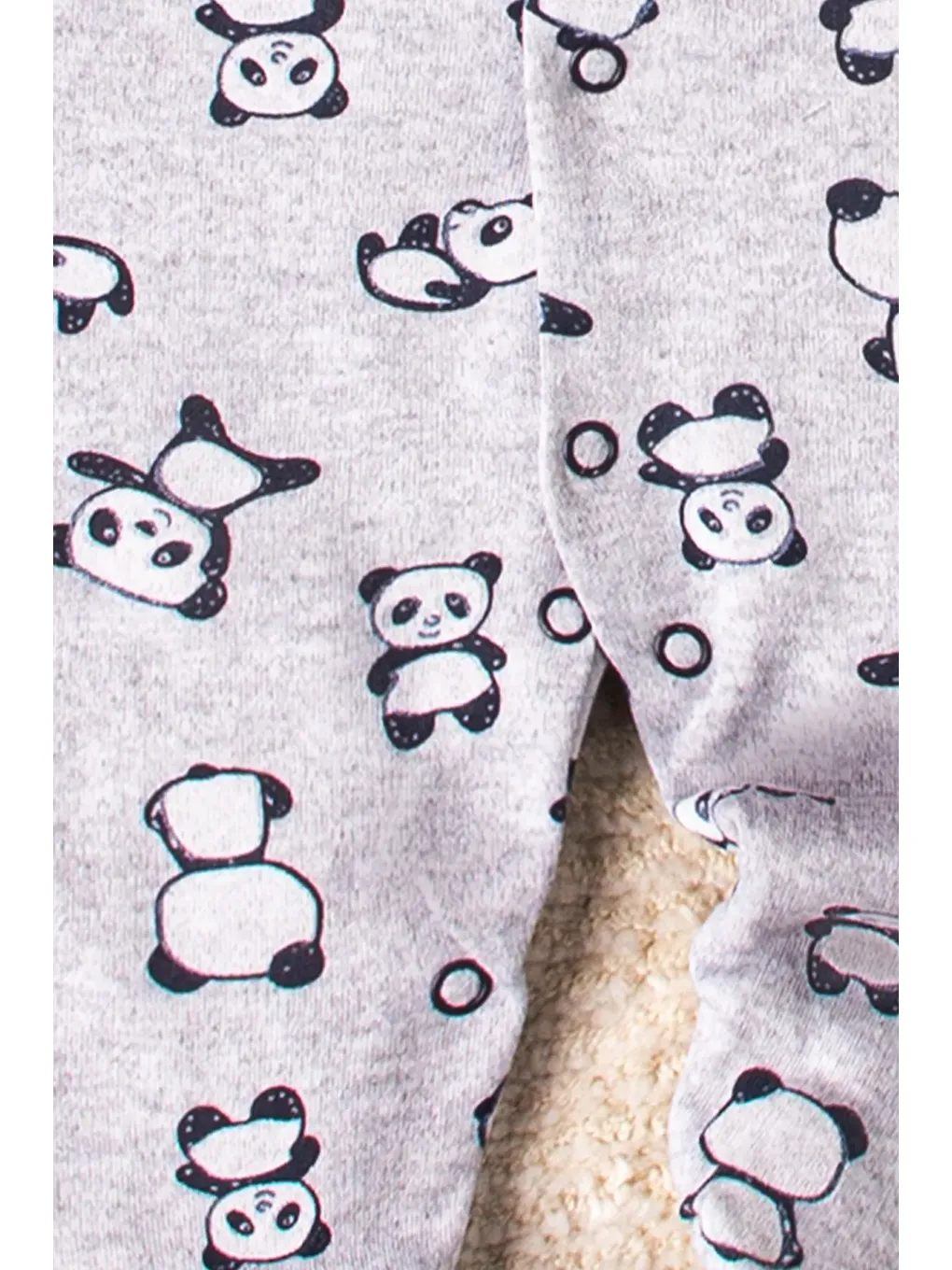 Gri Panda Siyah Beyaz Renkli 3' Lü Bebek Tulum Seti-6