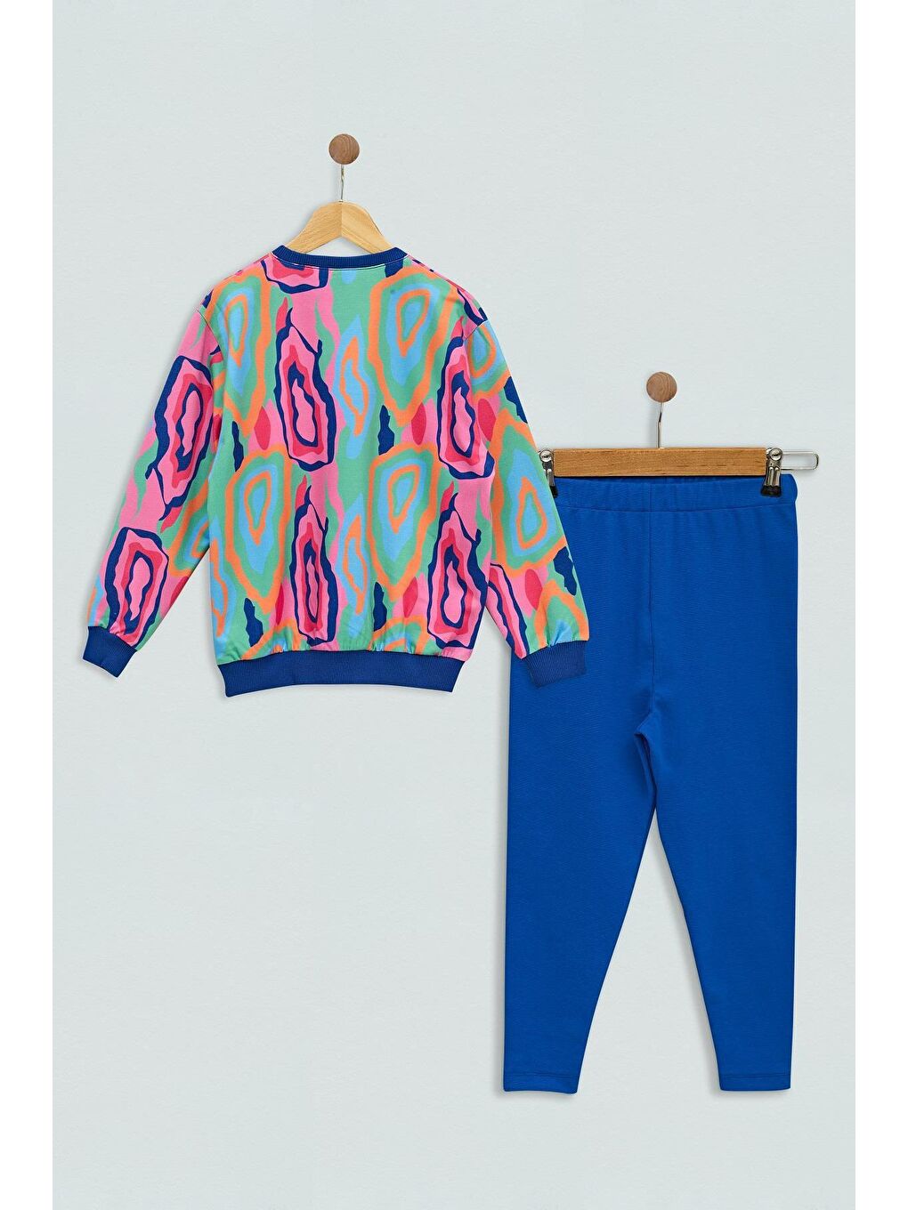 Mavi Baskılı Sax Alt Üst Takım-1