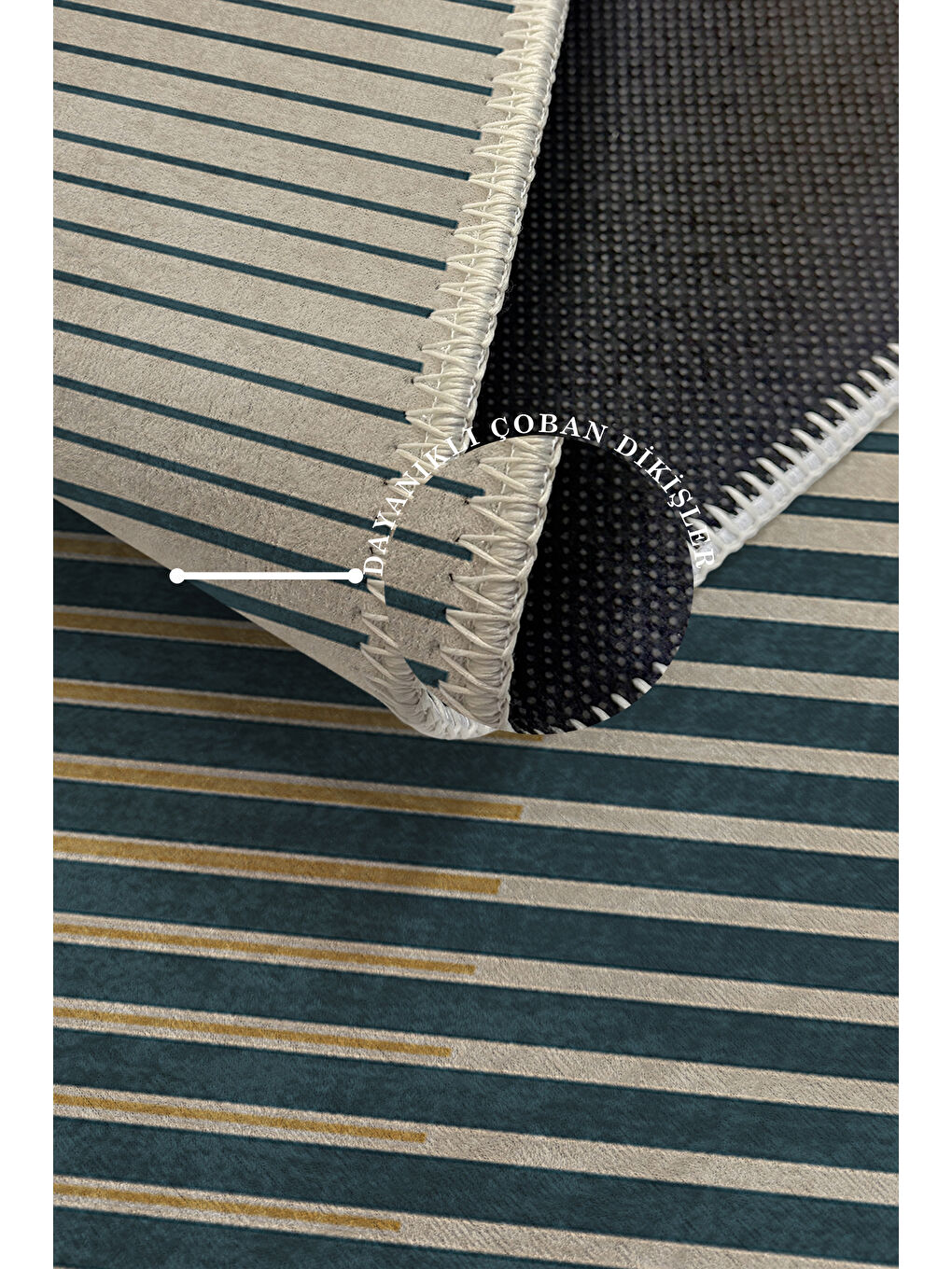 Sarı Dekoratif Özel Tasarım Yıkanabilir İnce Kaymaz Tabanlı Modern Halı KECE FR20-3