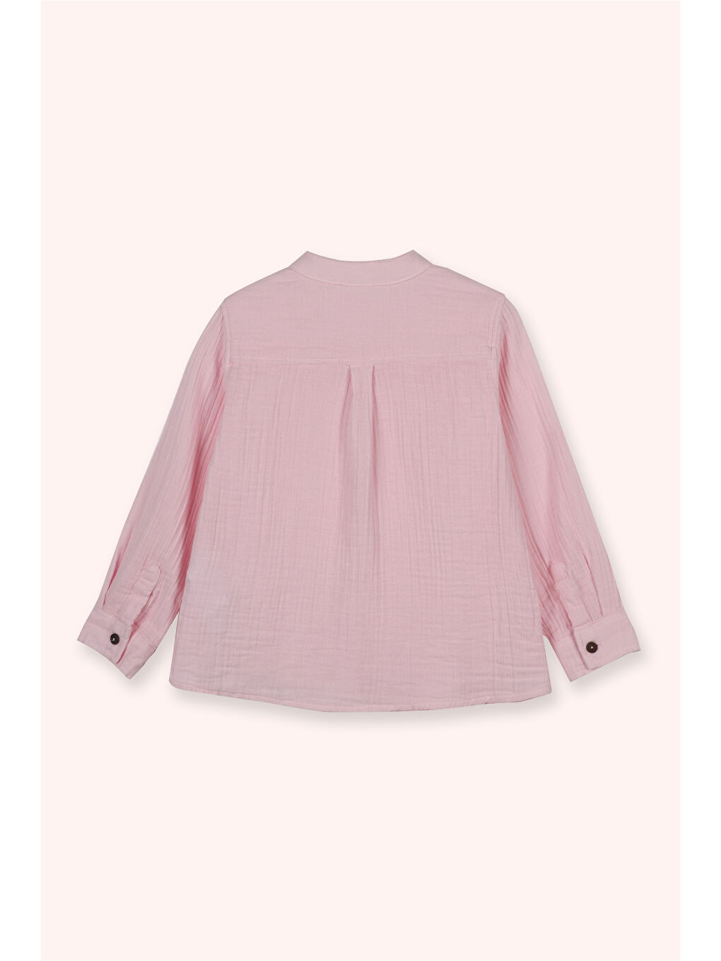 Erkek Çocuk Uzun Kollu Müslin Pembe Gömlek-1