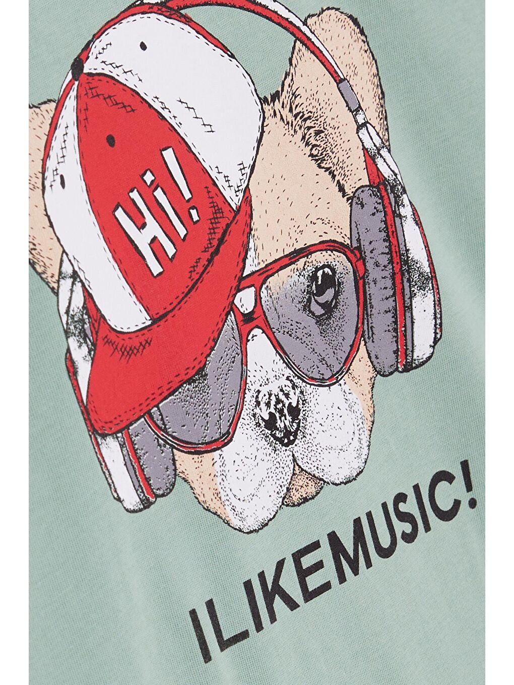 Erkek Çocuk Uzun Kollu Tişört Havalı Köpekcik Mint Yeşili (5-7 Yaş)-3