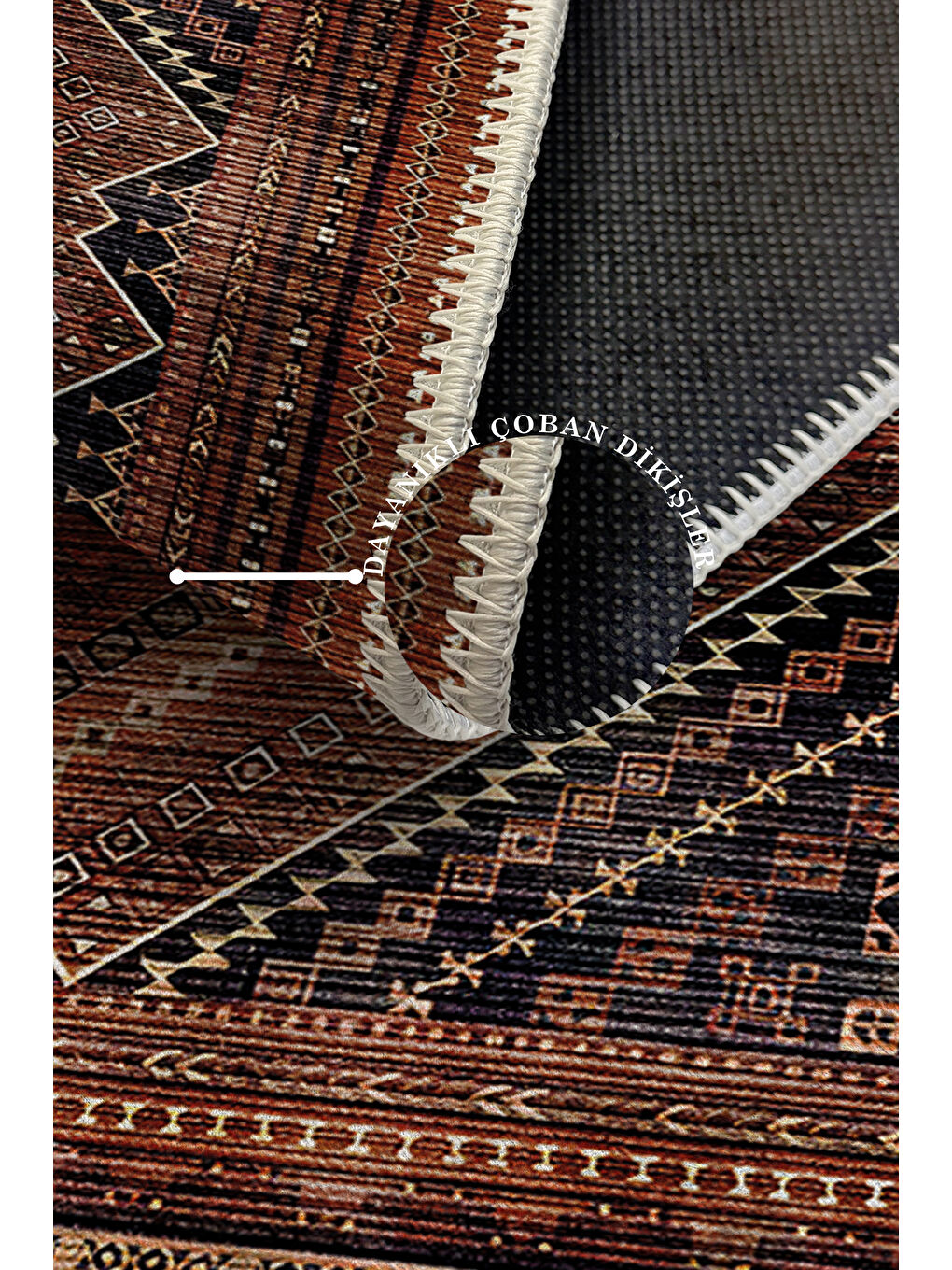 Bordo Dekoratif Özel Tasarım Yıkanabilir İnce Kaymaz Tabanlı Modern Halı KECE FR19-3