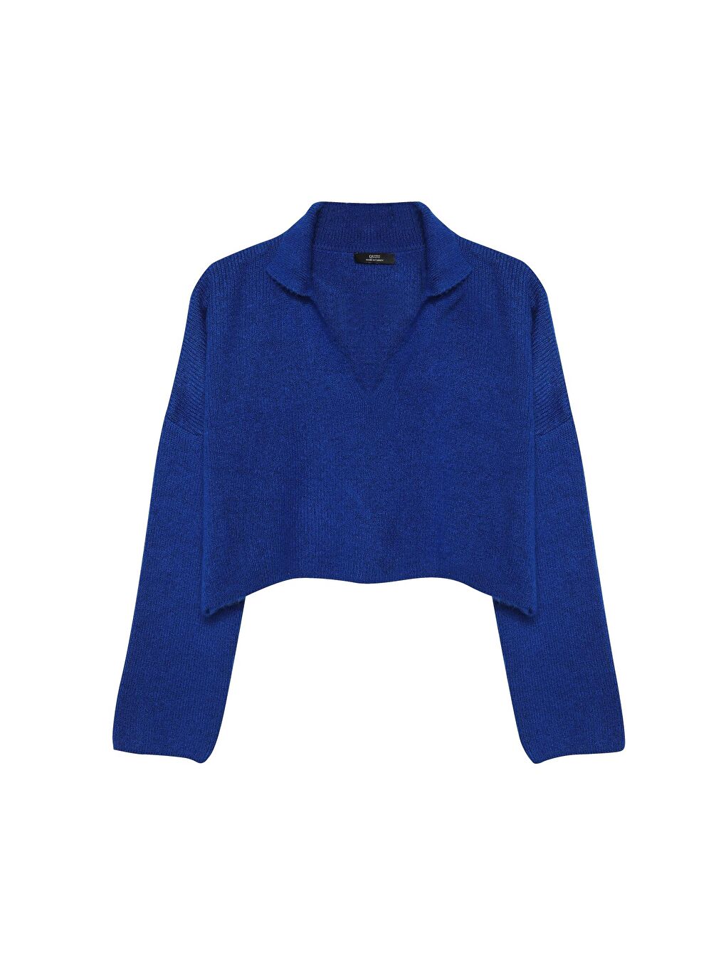 Mavi Gömlek Yaka Crop  Sax-1