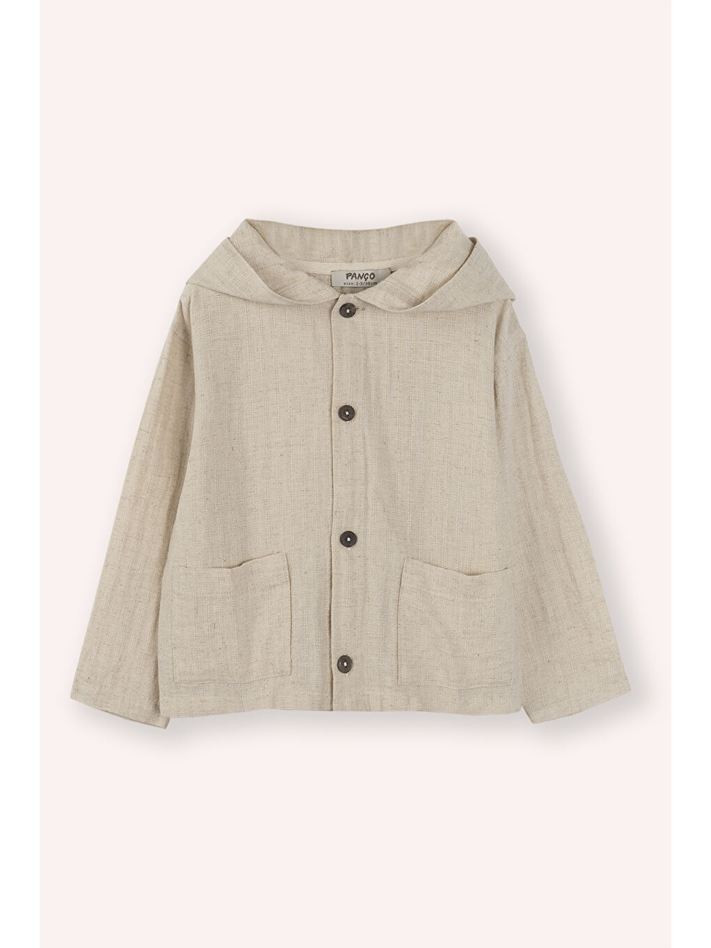 Erkek Bebek Kapüşonlu Bej Gömlek-1