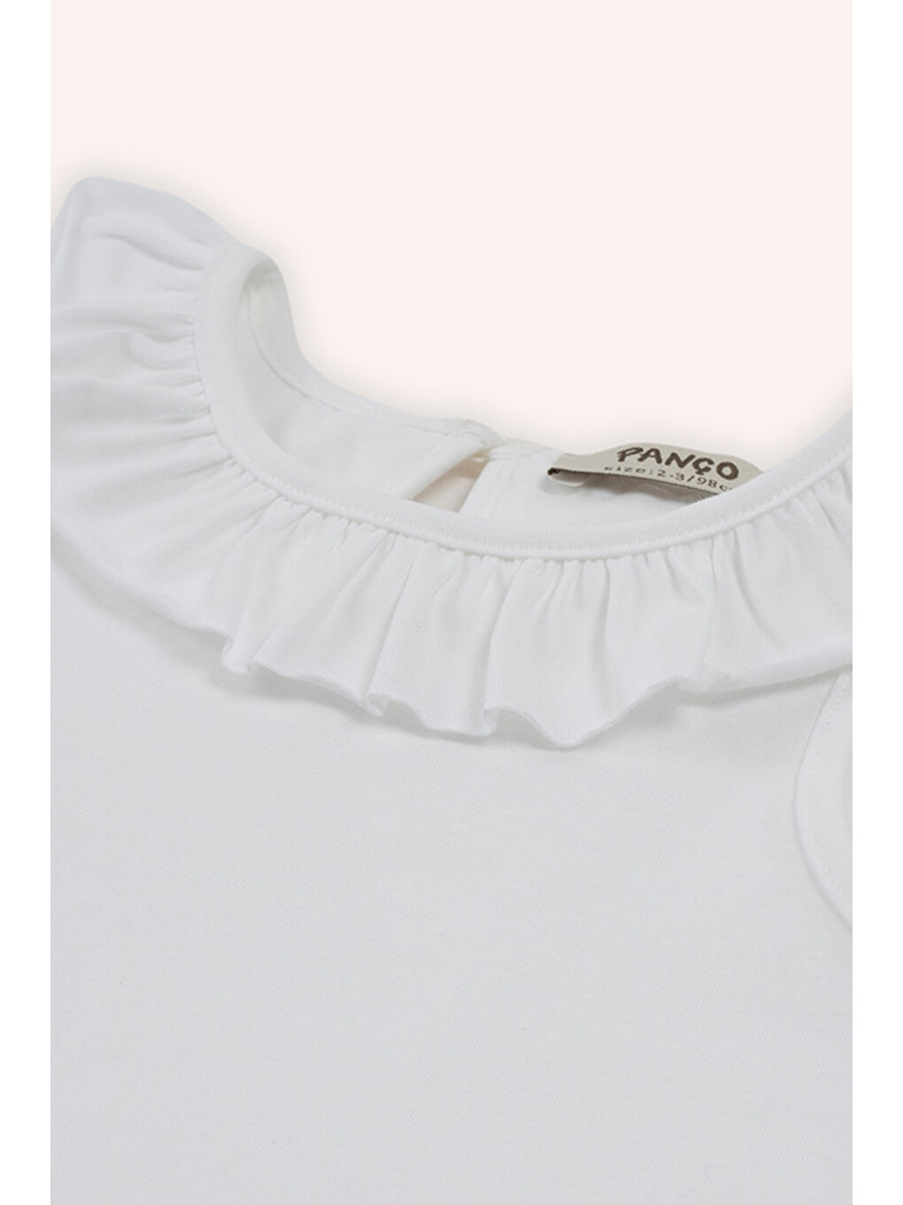 Kız Bebek Yakası Fırfırlı Beyaz Atlet-1