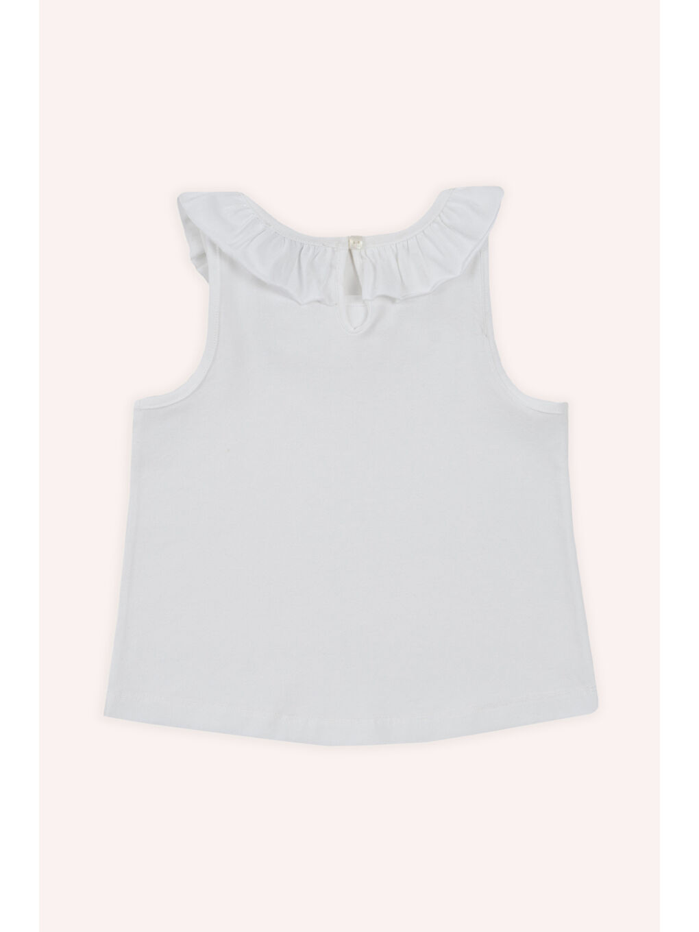 Kız Bebek Yakası Fırfırlı Beyaz Atlet-2