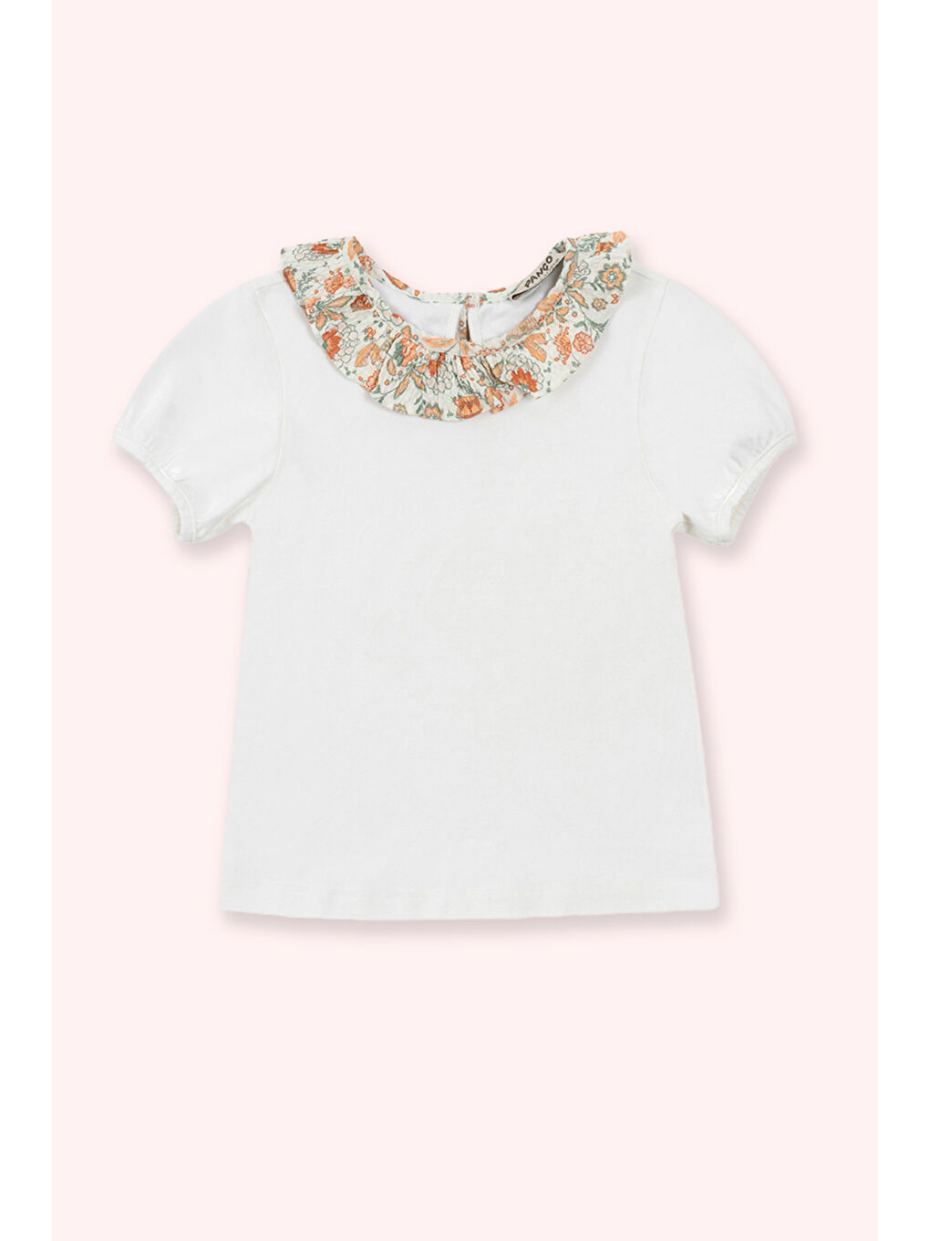 Kız Bebek Ekru Kısa Kollu Tişört