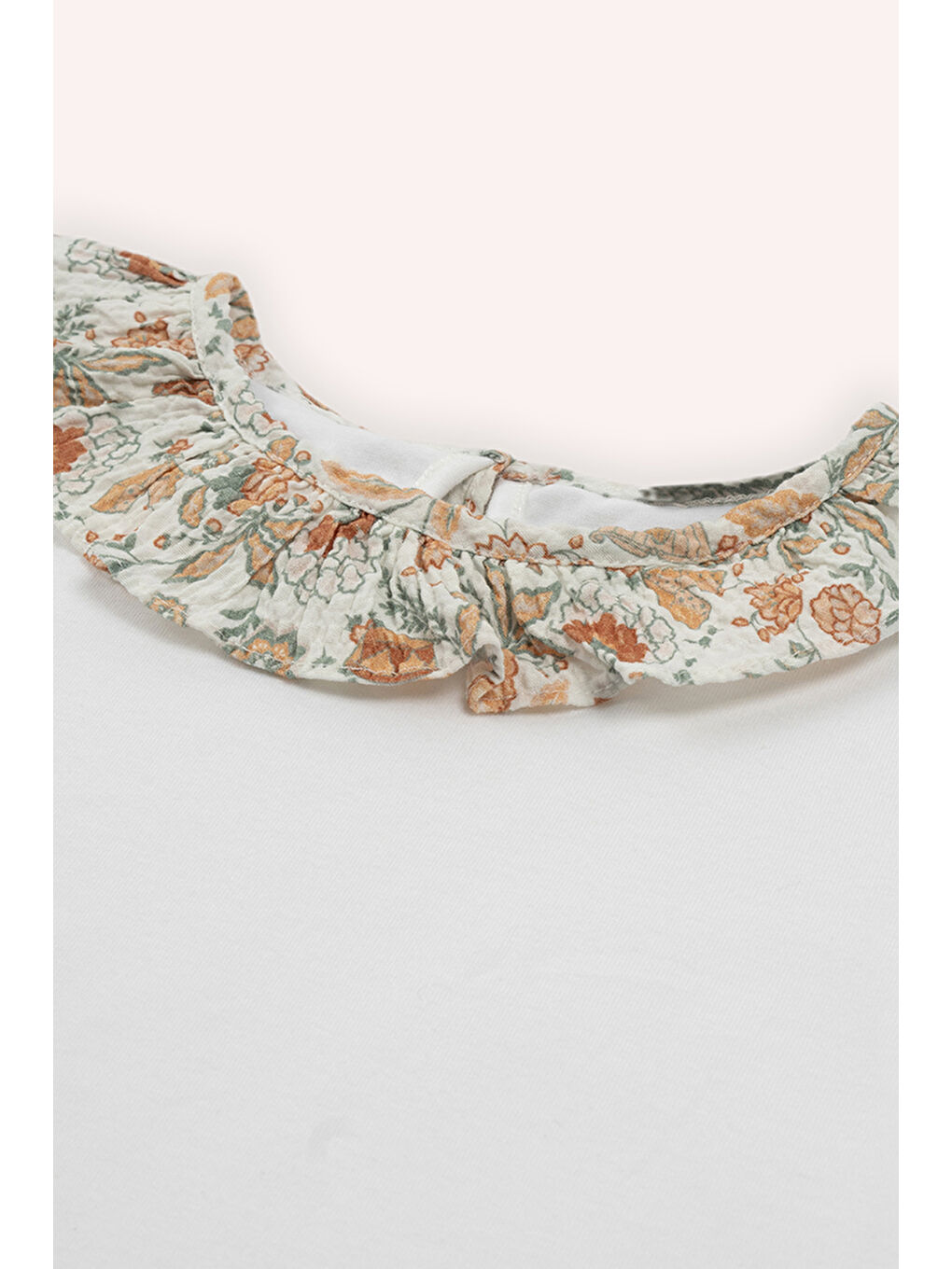 Kız Bebek Ekru Kısa Kollu Tişört-1