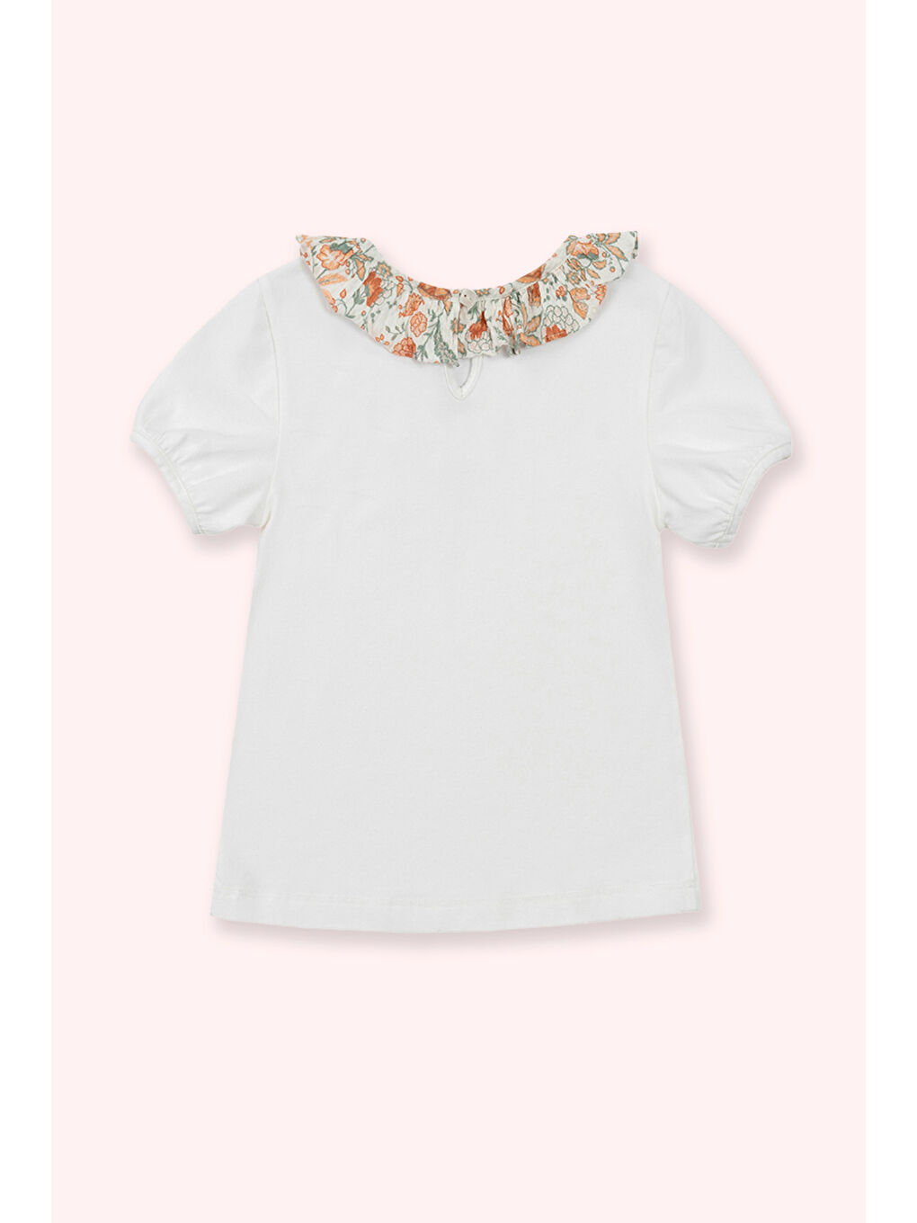 Kız Bebek Ekru Kısa Kollu Tişört-2