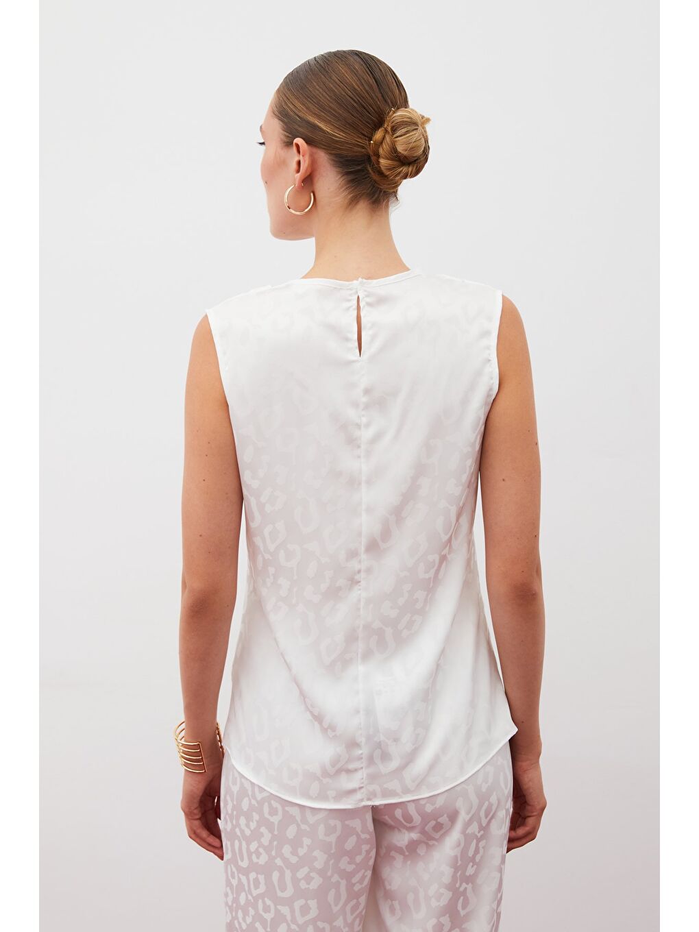 Degaje Yaka Kolsuz Bluz - Ekru-7