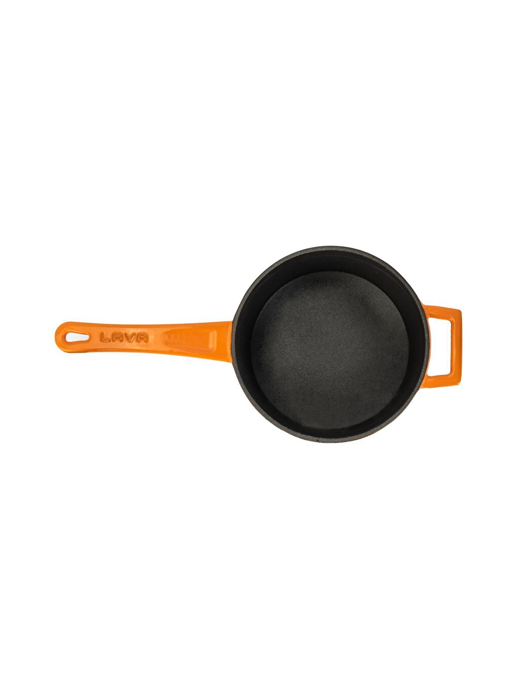 Turuncu Yuvarlak Sos Tenceresi Cam kapaklı, Metal Saplı. Glaze Serisi Çap(Ø16 cm.-2