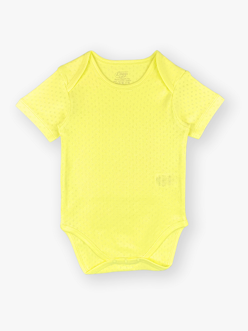 Sarı Zarf Yaka Kısa Kollu Pamuklu Unisex Bebek Jakarlı Çıtçıtlı Body 3'lü-1