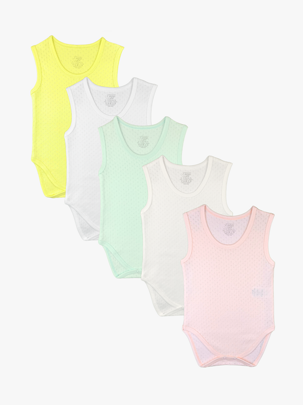 Pembe Bisiklet Yaka Pamuklu Kız Bebek Jakarlı Çıtçıtlı Body 5'li