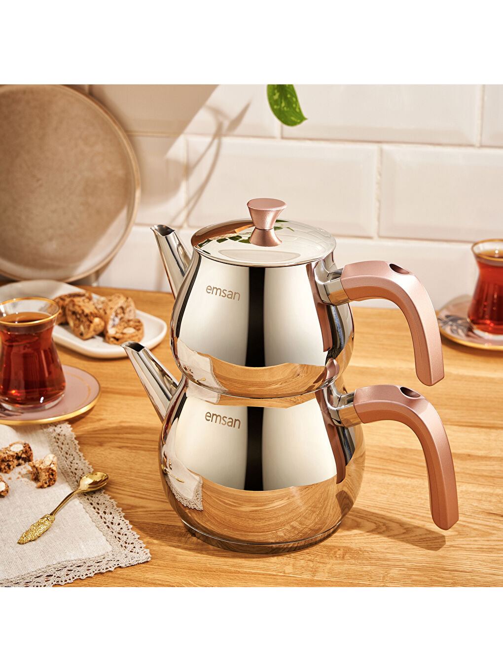 Pembe Pera Midi Çaydanlık Takımı 1.0-1.6Lt-7