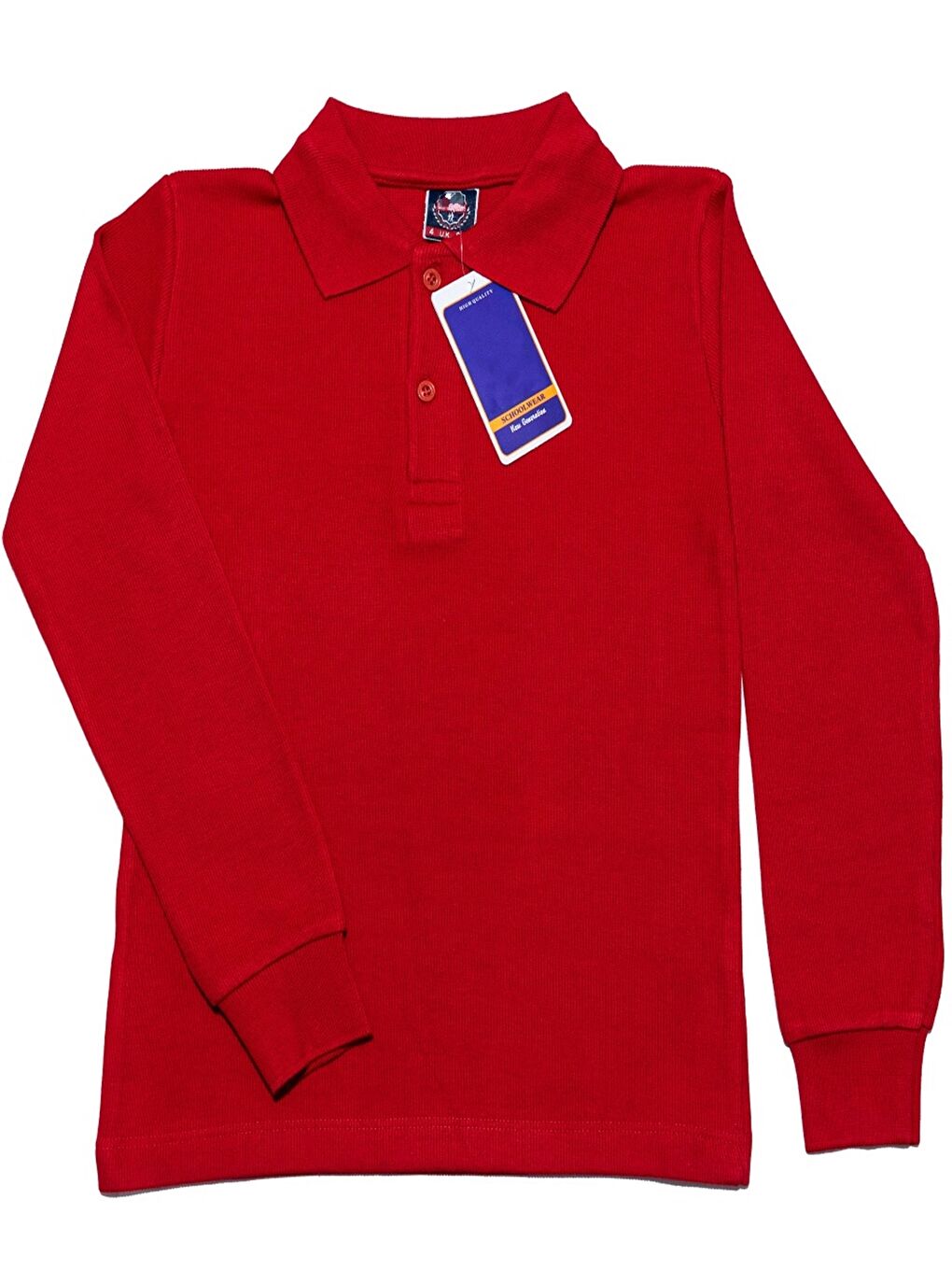 Kırmızı Kız Çocuk Okul Tarz %100 Pamuk T-Shirt -5-17 Yaş AG005