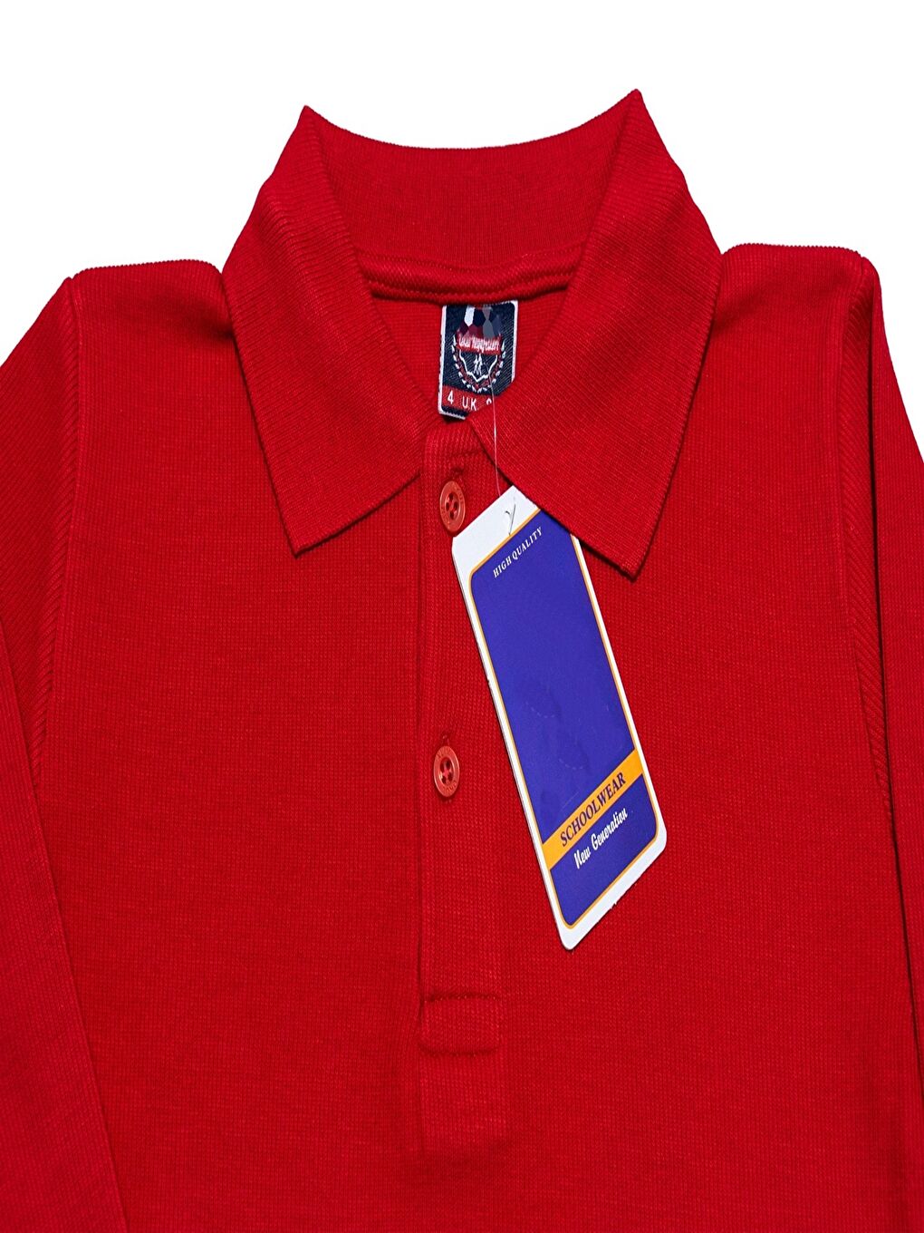 Kırmızı Kız Çocuk Okul Tarz %100 Pamuk T-Shirt -5-17 Yaş AG005-1