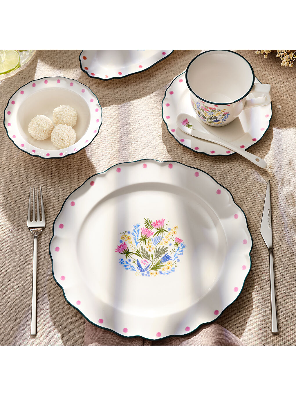 Beyaz Yolanda Porselen 32 Parça 6 Kişilik Kahvaltı/Servis Takımı-6