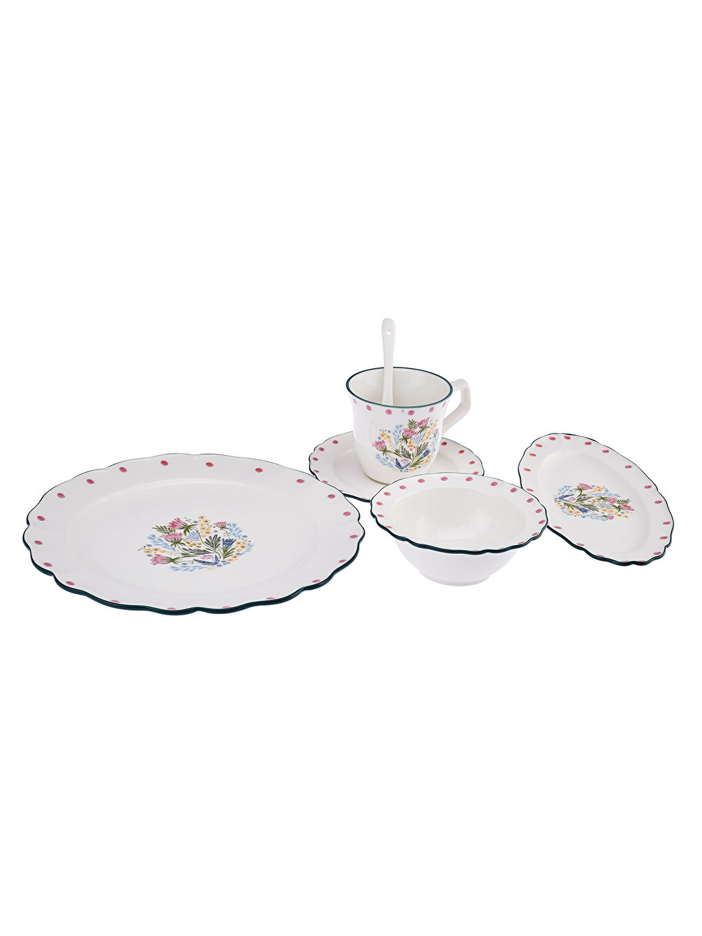 Beyaz Yolanda Porselen 32 Parça 6 Kişilik Kahvaltı/Servis Takımı-7