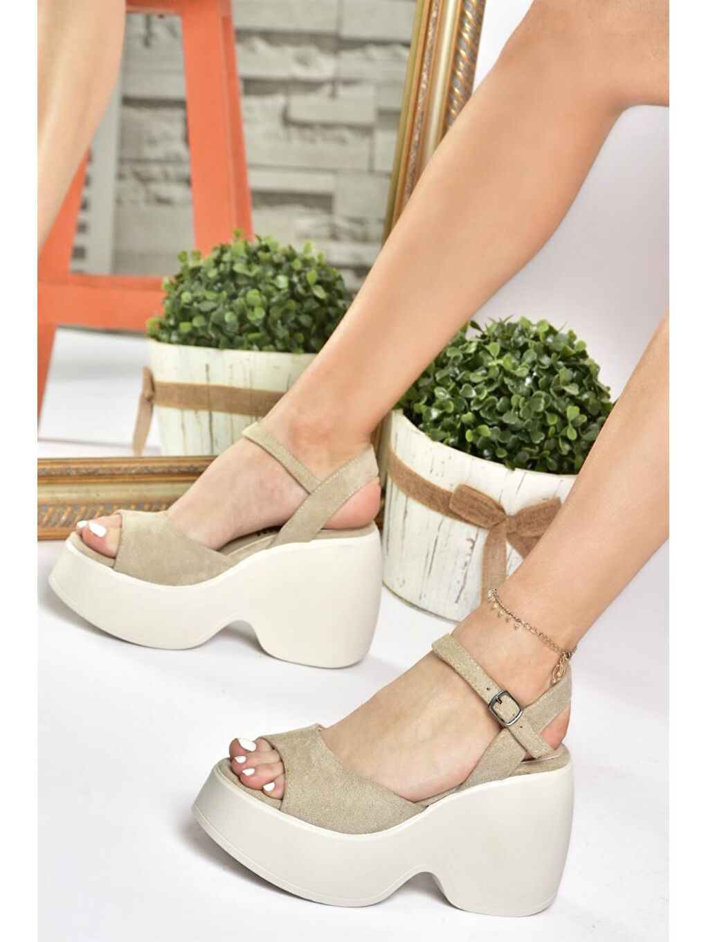 Bej P973001002 Ten Dolgu Taban Kadın Ayakkabı-2