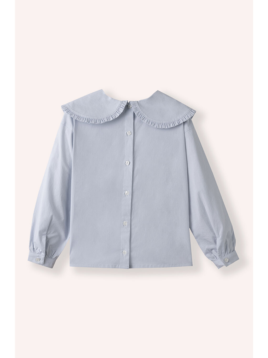 Kız Çocuk Yaka Detaylı Mavi Bluz-2