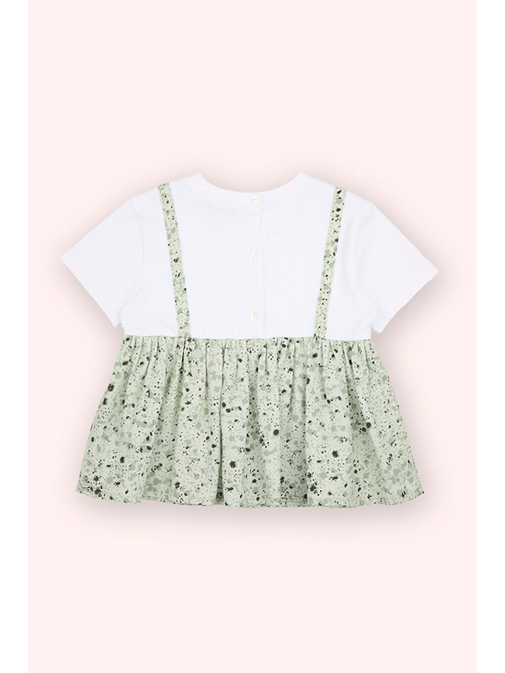 Kız Bebek Kısa Kollu Ekru Tişört-1