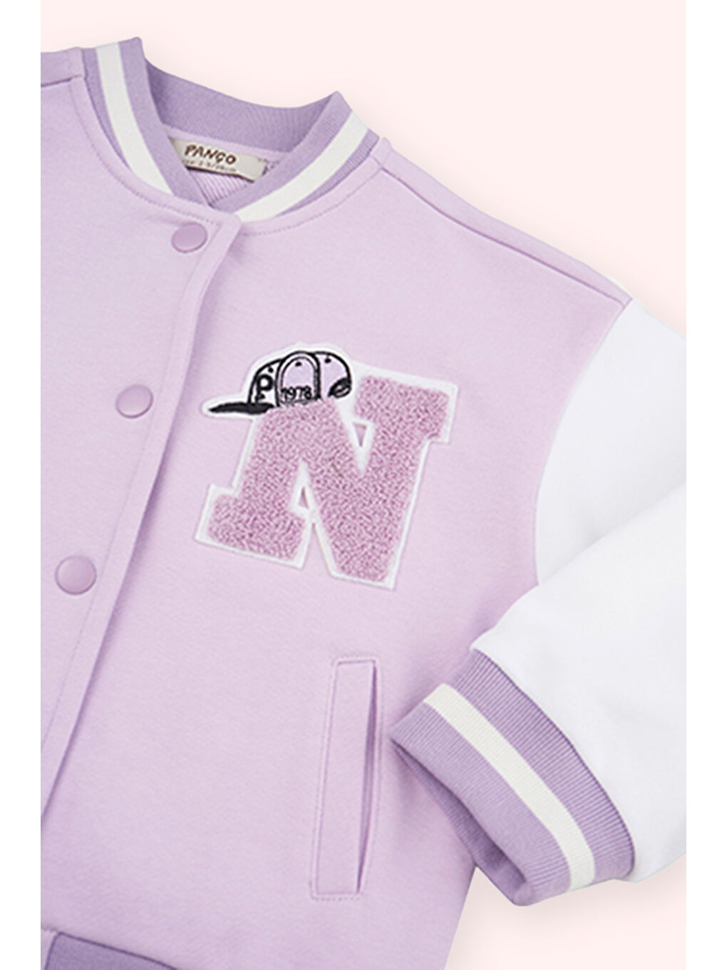 Kız Bebek Arma Nakışlı Örme Lila Ceket-1