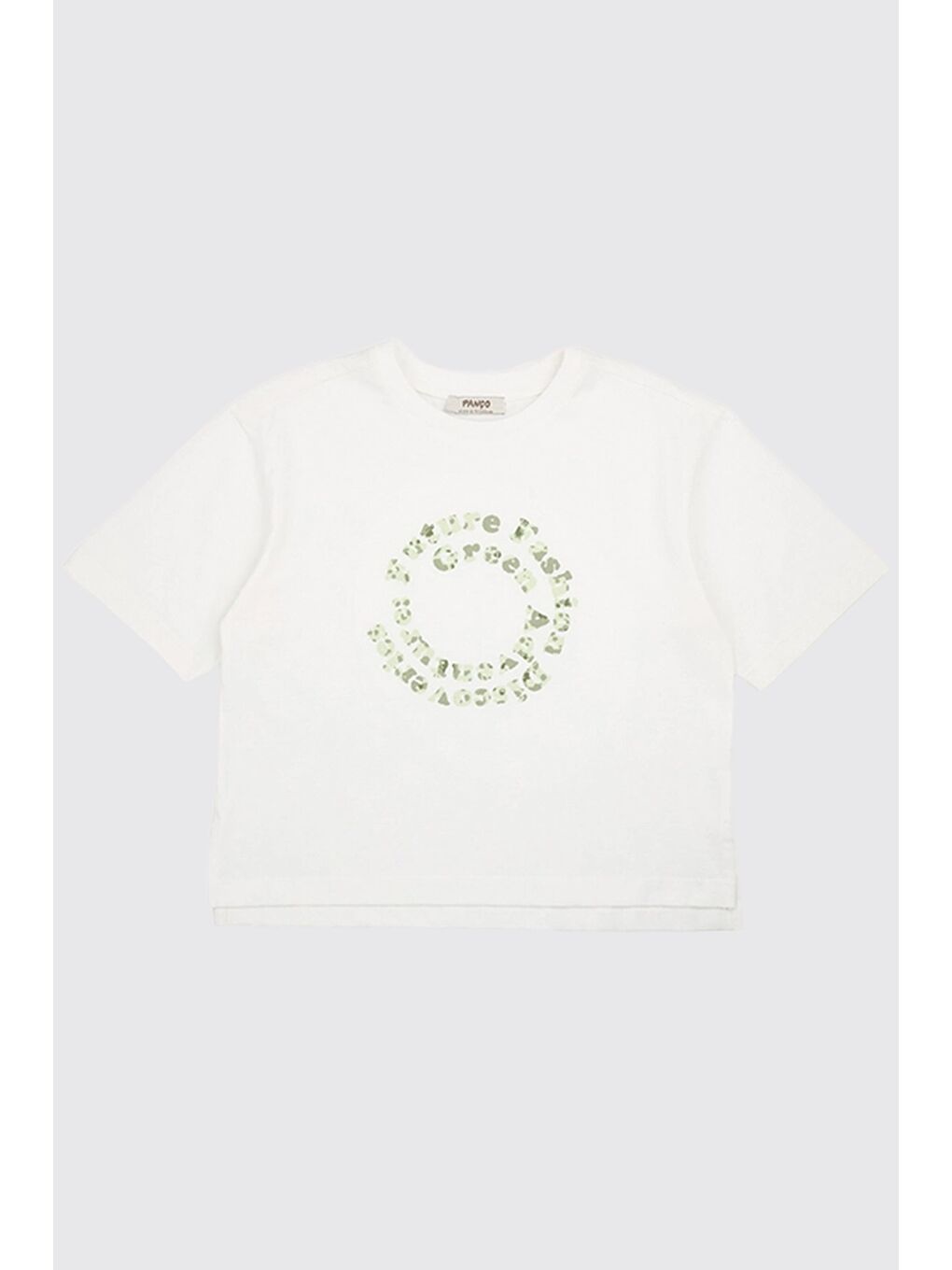 Kız Çocuk Baskılı Ekru Tişört