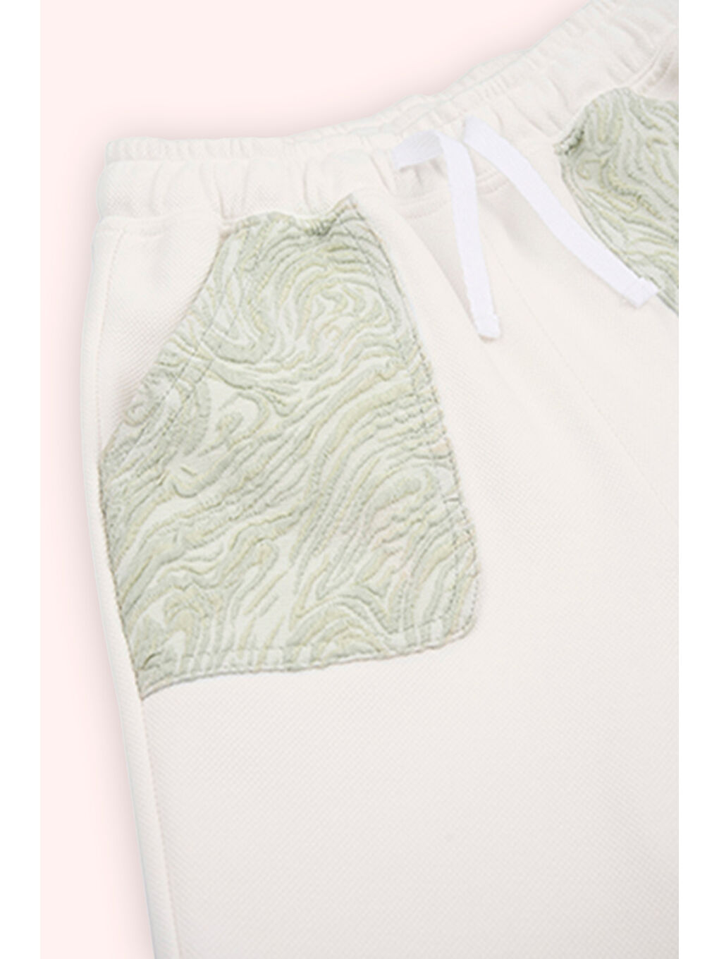 Kız Bebek Beli Lastikli Ekru Eşofman Altı-1