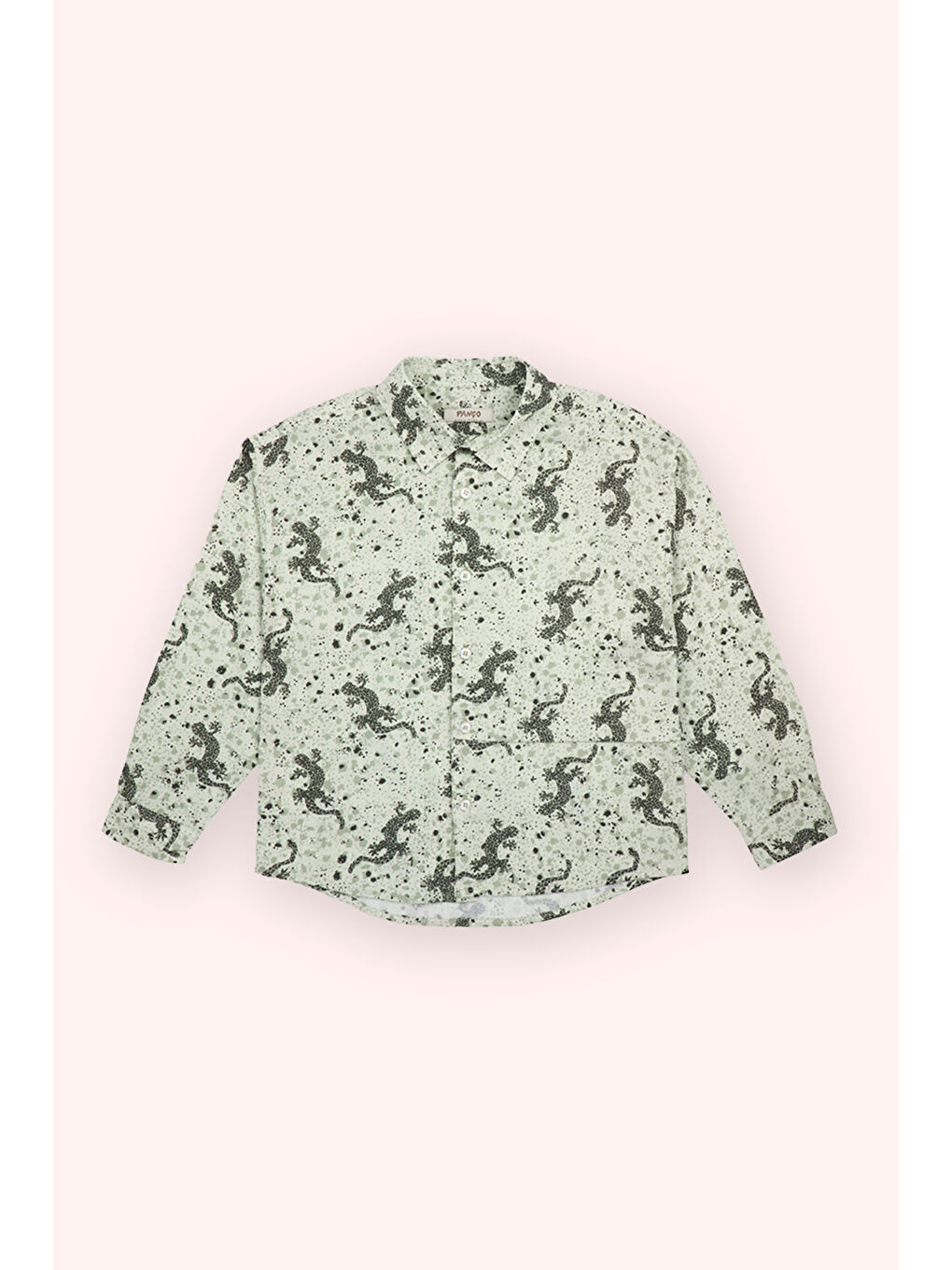 Erkek Çocuk Baskılı Yeşil Gömlek-1