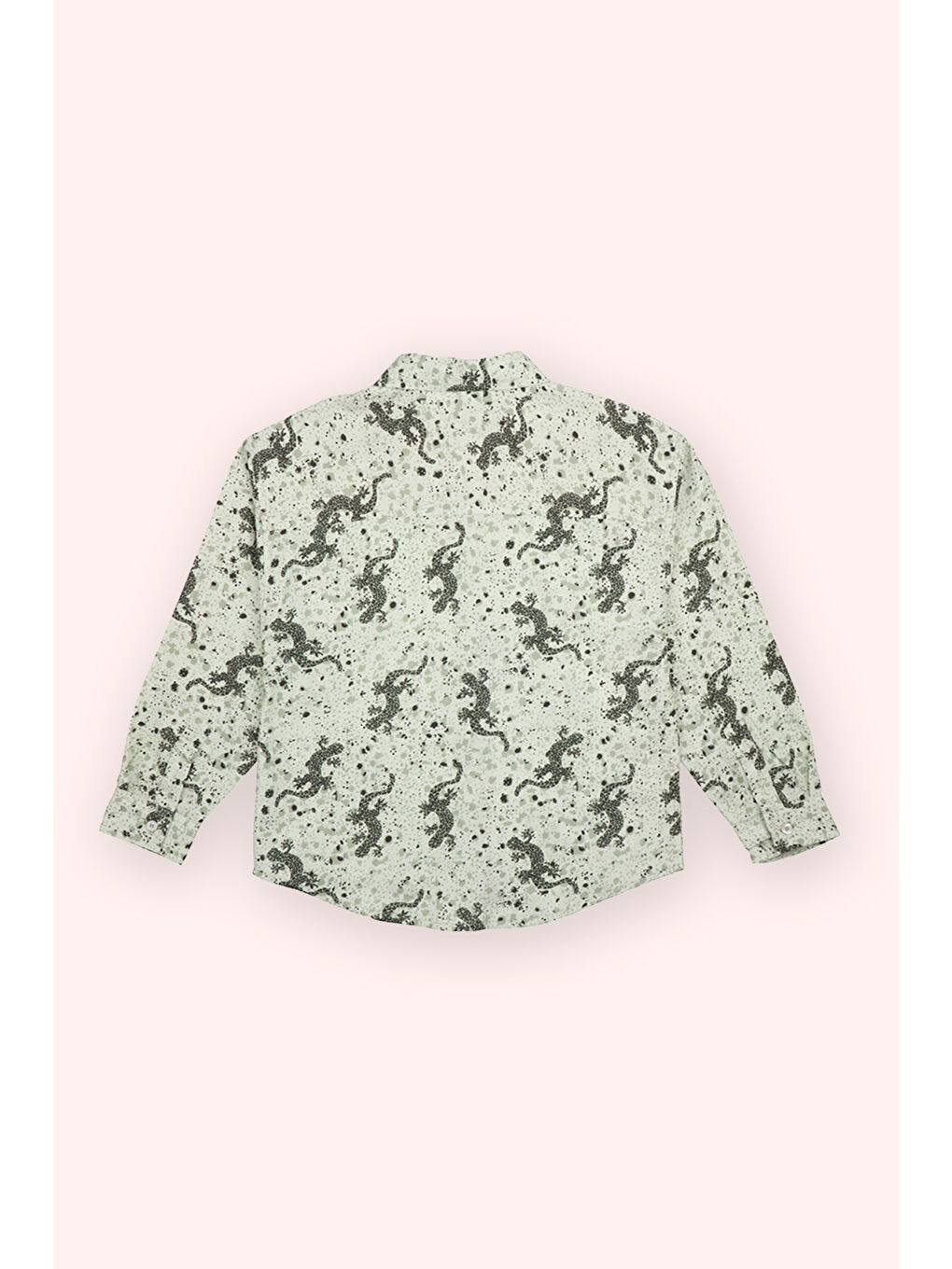 Erkek Çocuk Baskılı Yeşil Gömlek-2