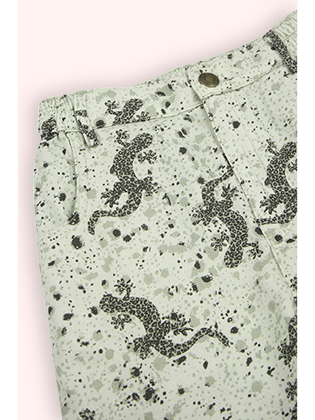 Erkek Bebek Baskı Detaylı Yeşil Şort-2