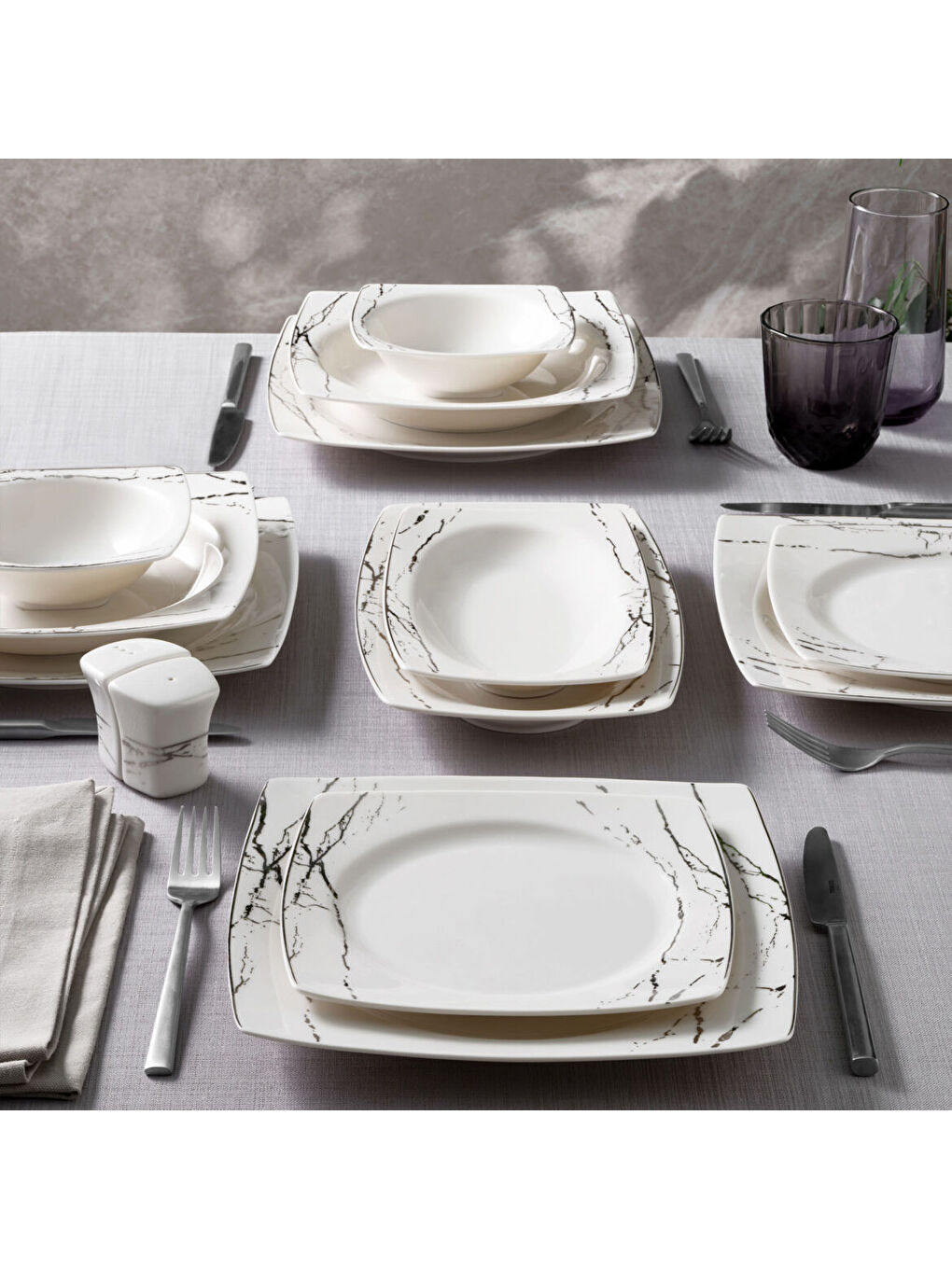 Ekru Caroline 54 Parça 12 Kişilik Yemek Takımı 66851