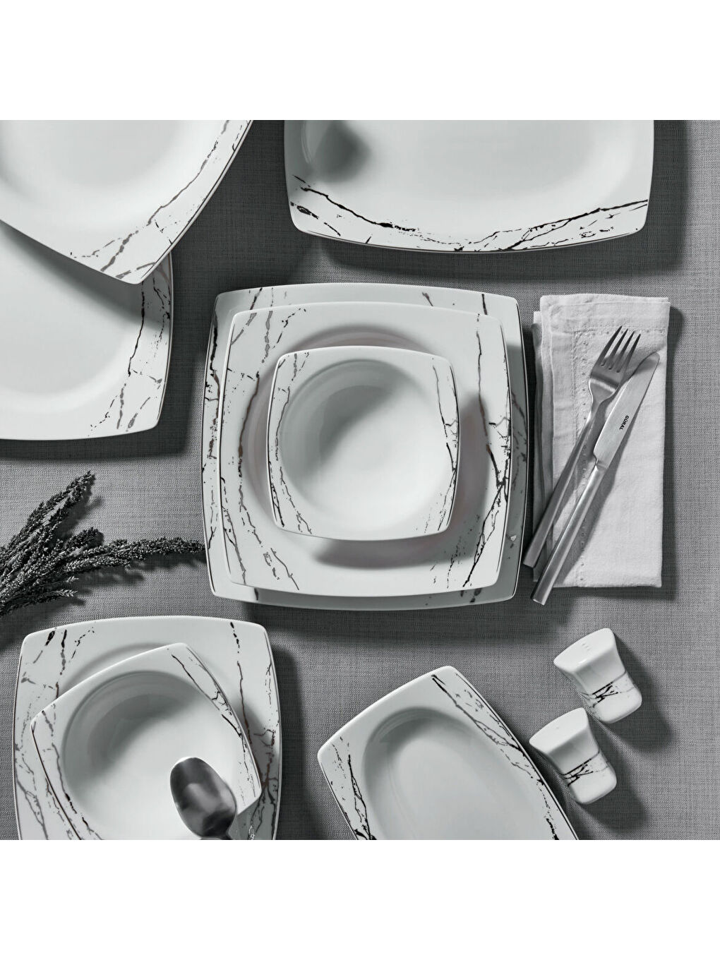 Ekru Caroline 54 Parça 12 Kişilik Yemek Takımı 66851-2