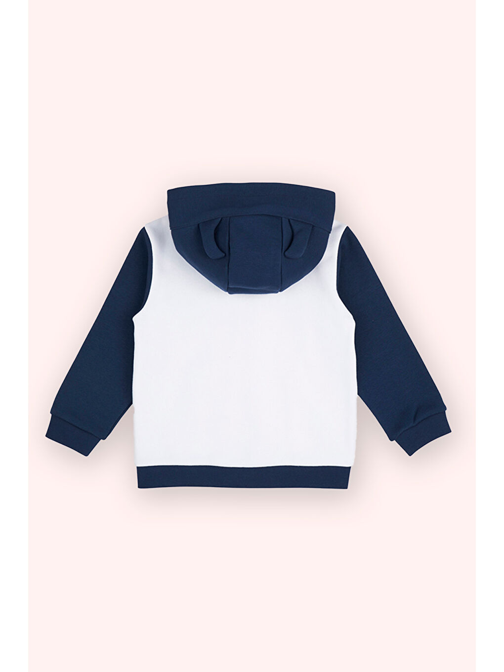 Erkek Bebek Baskı Detaylı Fermuarlı Beyaz Sweatshirt-2