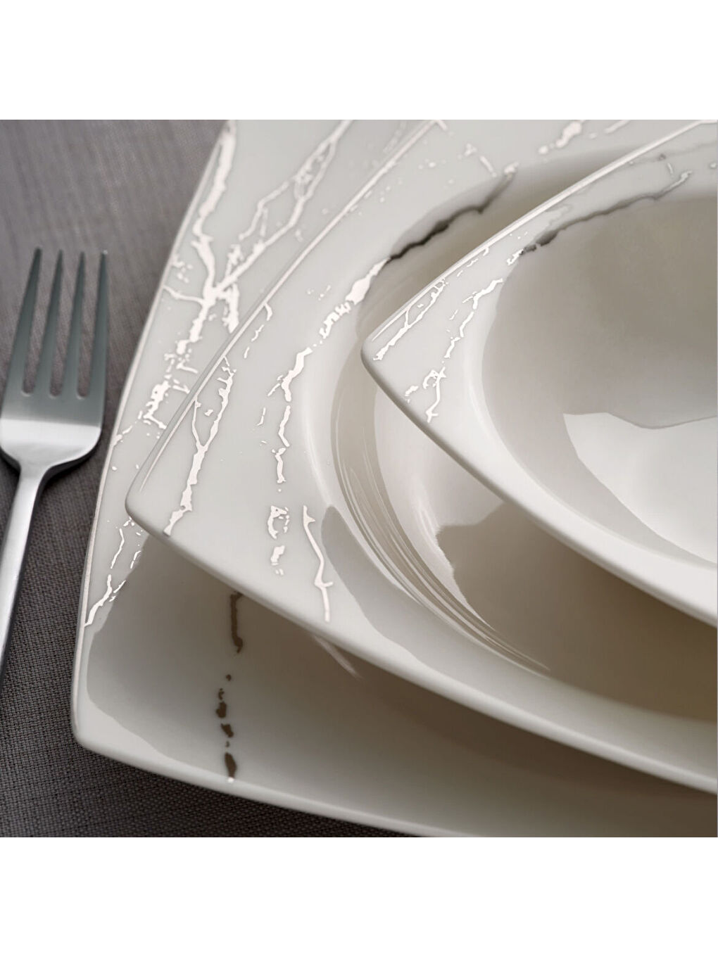 Ekru Caroline 54 Parça 12 Kişilik Yemek Takımı 66851-3