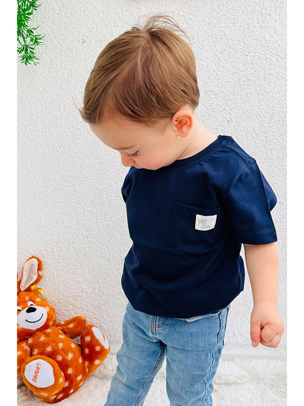 Erkek Çocuk Tişört Cool Yazı Armalı Cepli Lacivert (1.5-5 Yaş)-4