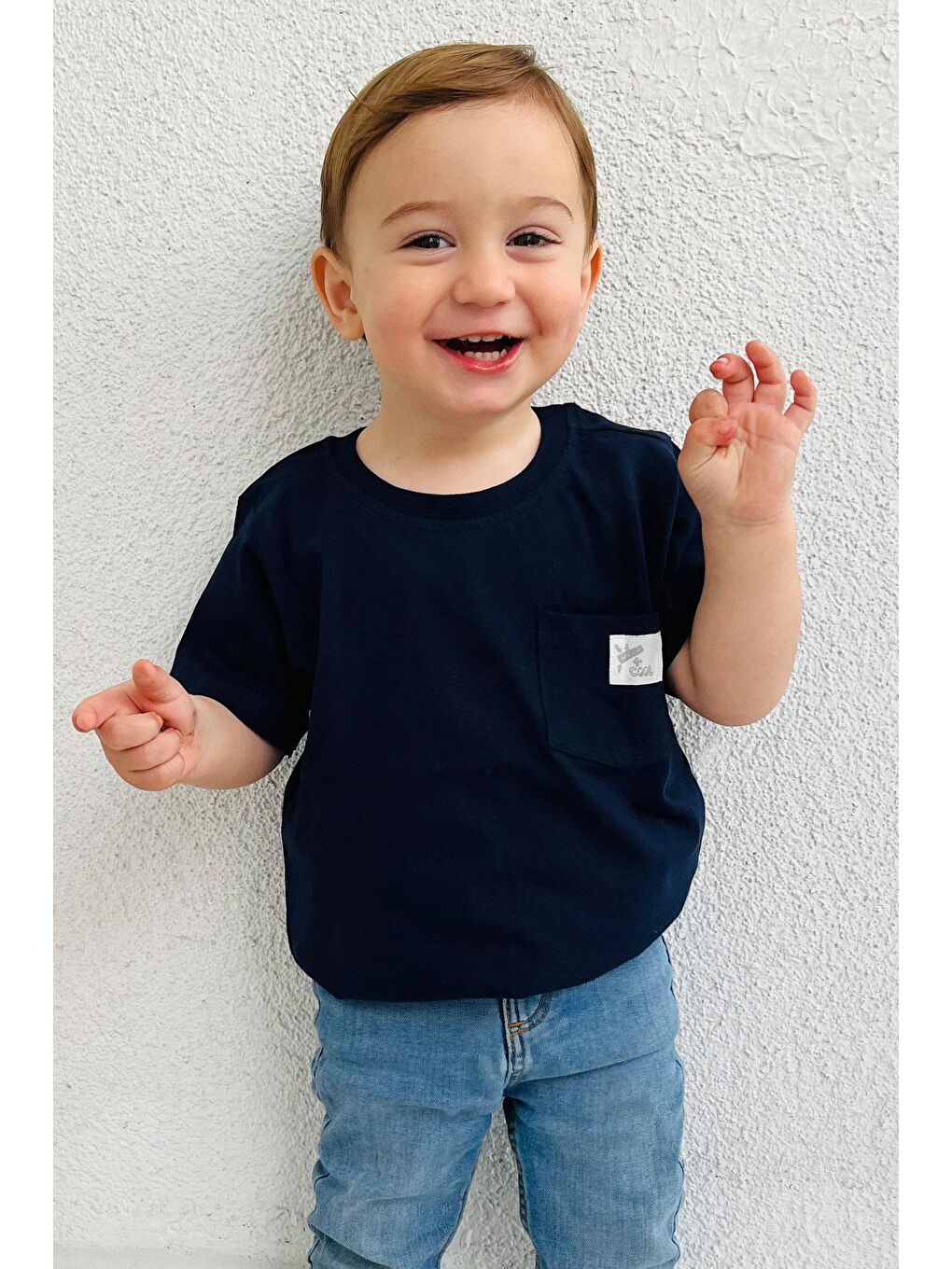 Erkek Çocuk Tişört Cool Yazı Armalı Cepli Lacivert (1.5-5 Yaş)-6