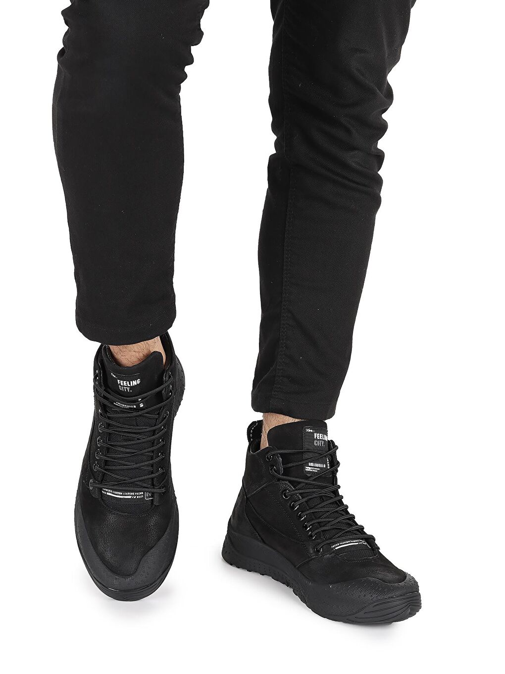 Siyah 152-16249 Deri Erkek Casual Bot Ayakkabı-1