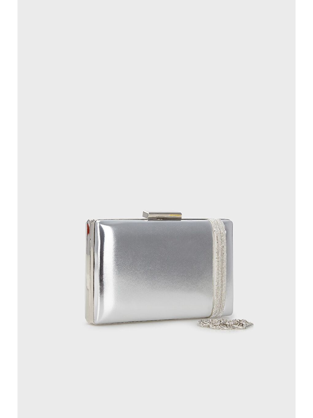 Gri Parlak Zincir Askılı Abiye Çanta 3471368CILT