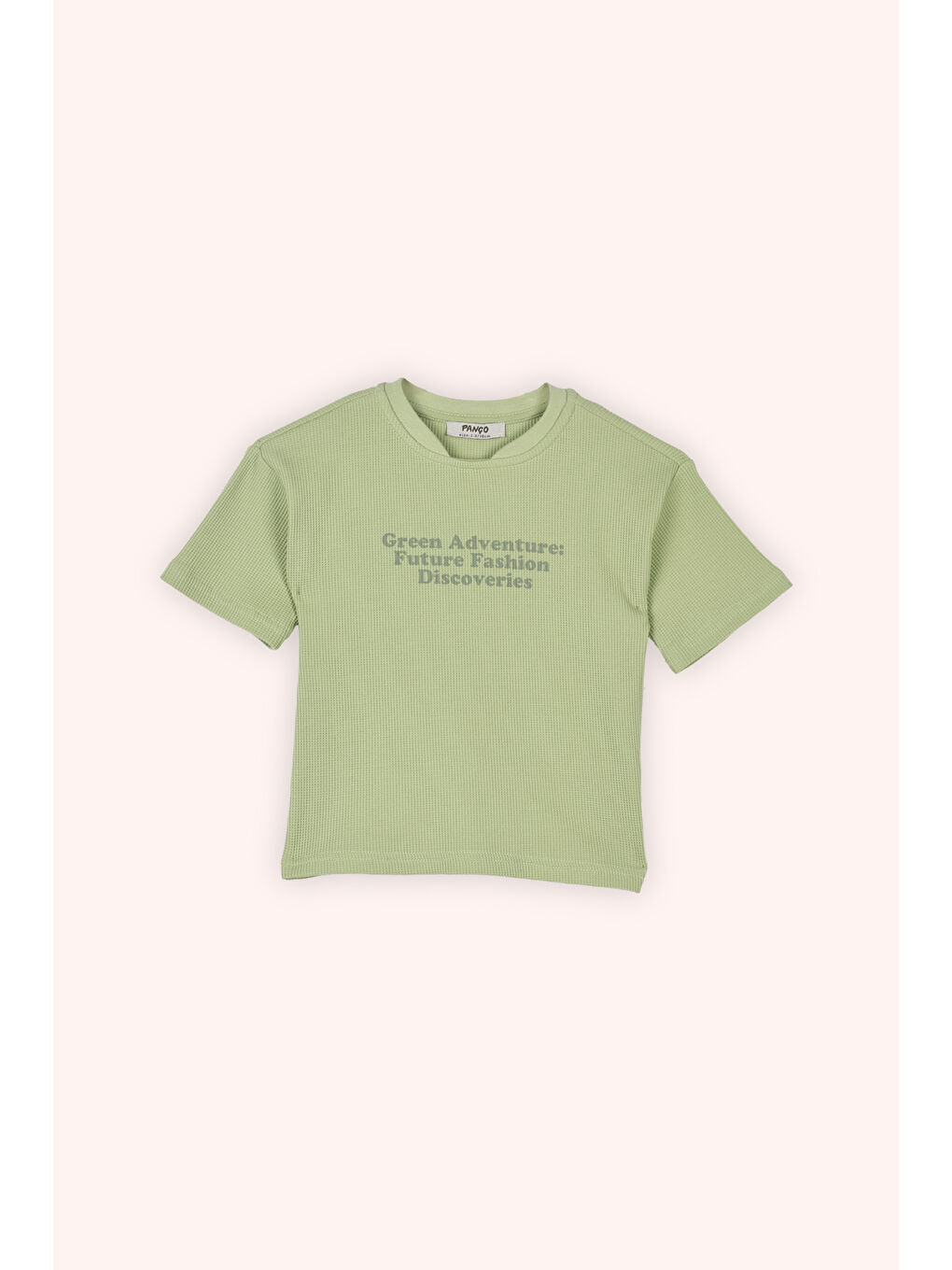 Erkek Bebek Bisiklet Yaka Yazı Baskılı Yeşil Tişört